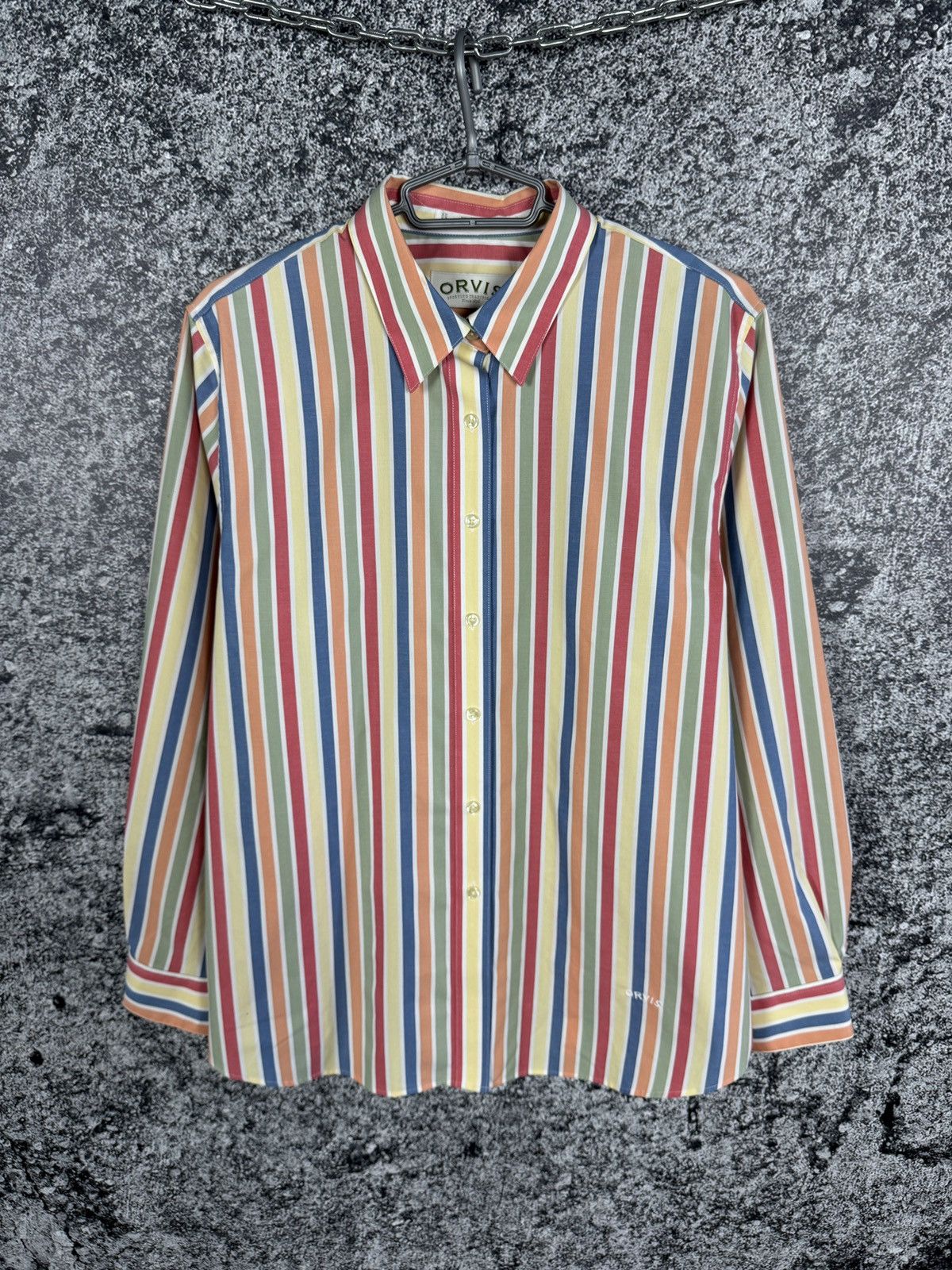 Orvis Orvis Long Sleeve Striped Shirt Button Up Wrinkle Free Size XL / US 12-14 / IT 48-50 - 1 Thumbnail