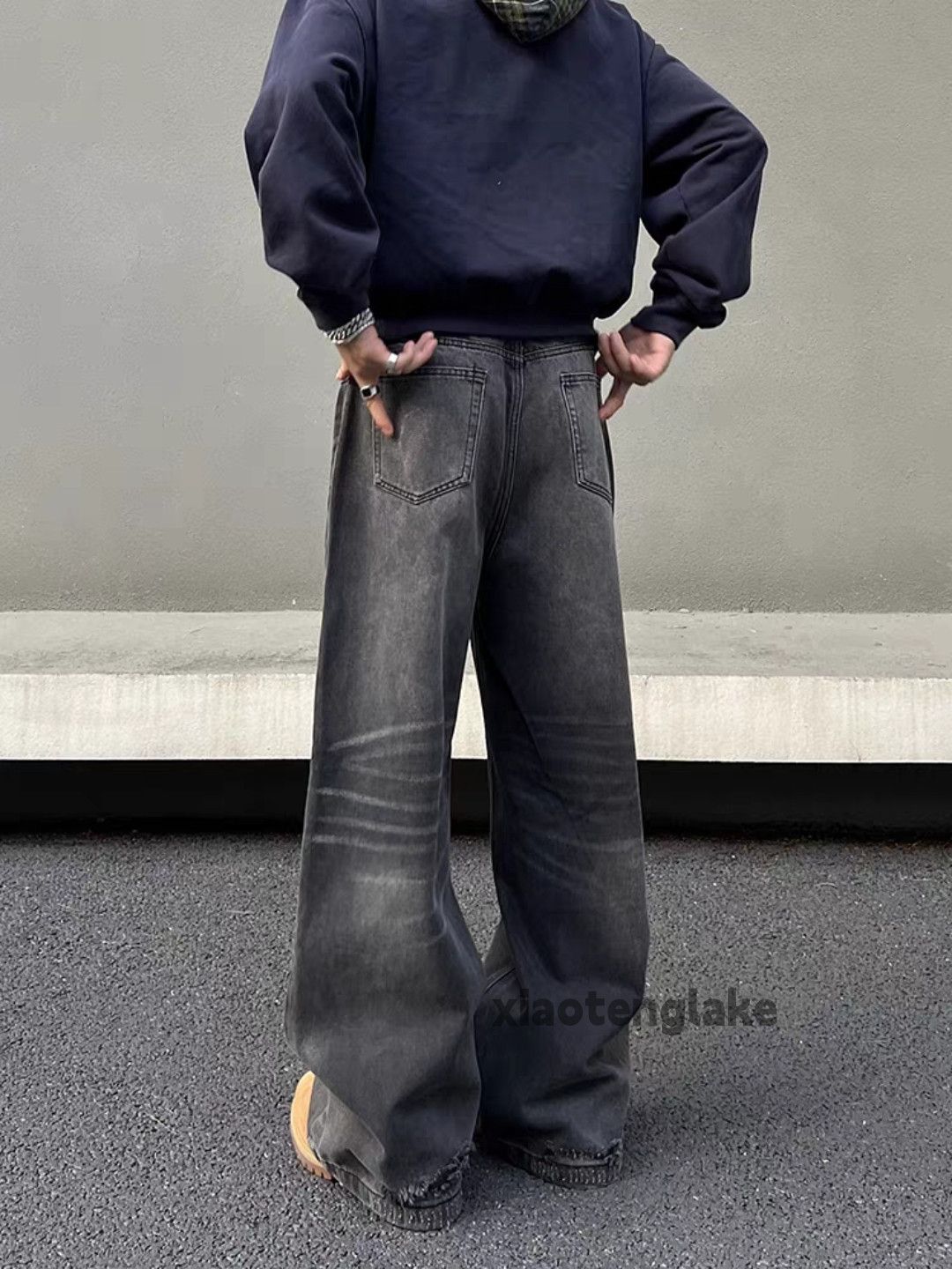 Jean xtl washed faded cleanfit vintage baggy hiphop jeans Size US 34 / EU 50 - 4 Thumbnail