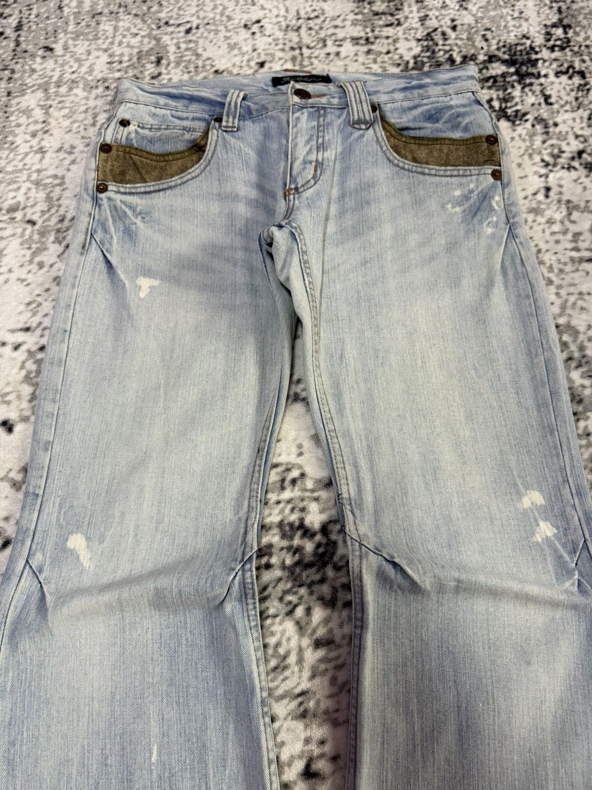Le Grande Bleu (L.G.B.) Root Three Japan Double Pocket Wide Leg Flare Jeans Size US 30 / EU 46 - 3 Thumbnail