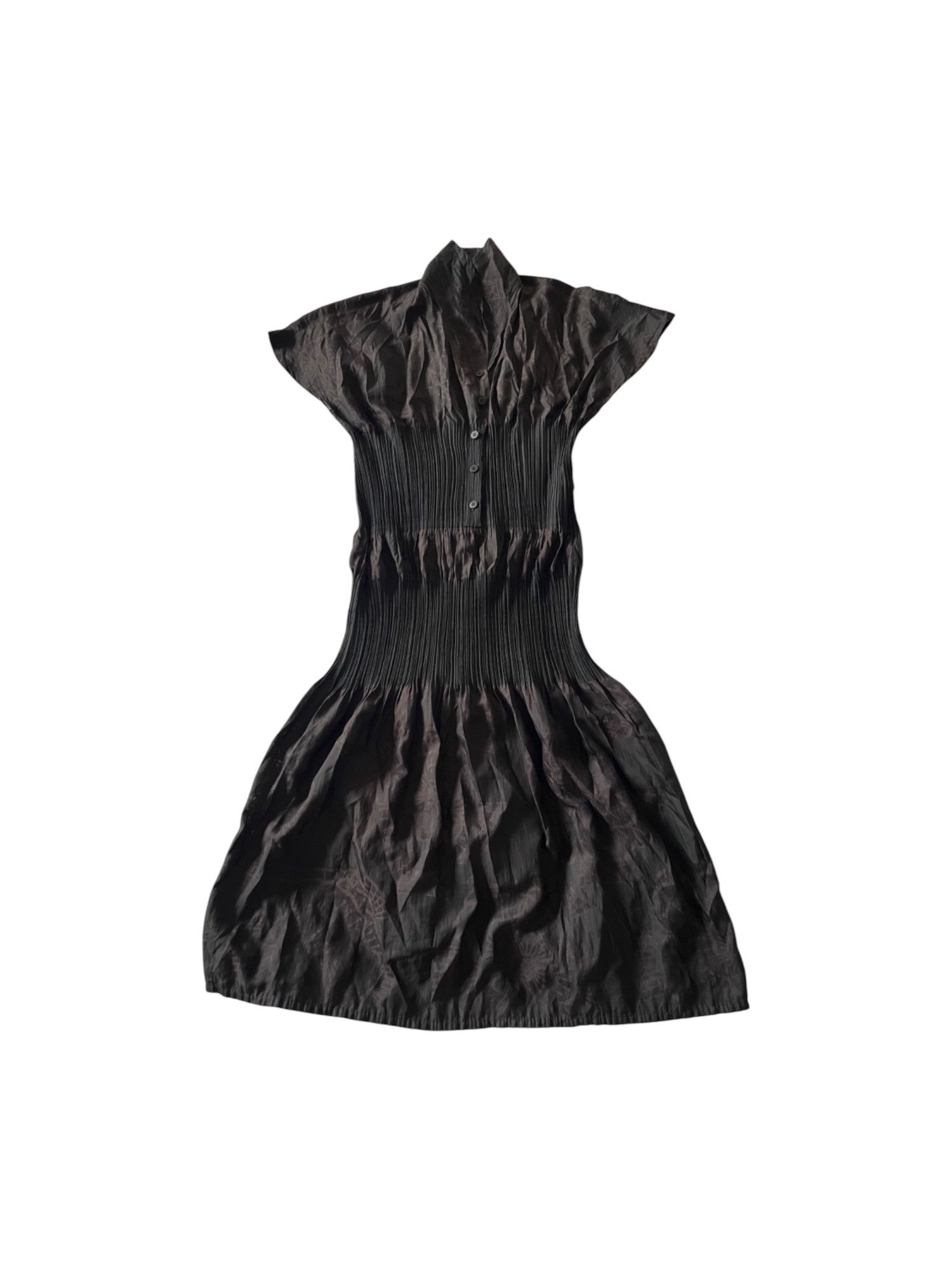 Issey Miyake Issey Miyake pleats please black dress with brown patterns Size ONE SIZE - 1 Thumbnail