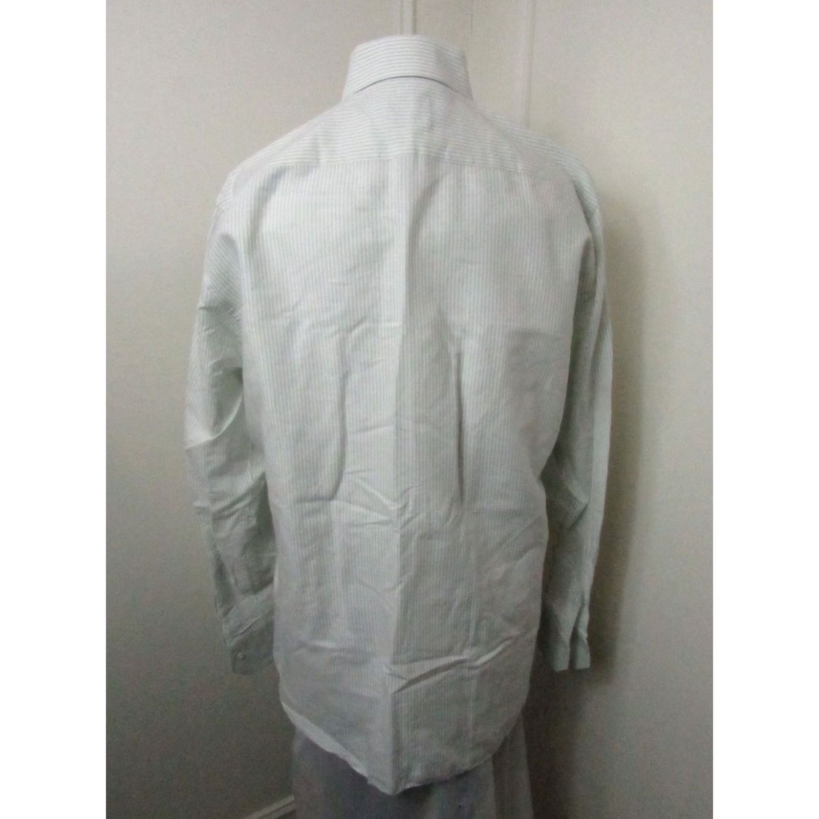 Ermenegildo Zegna ZEGNA Dress Shirt Mens Long Sleeve Button Up Size 44 / 17 Brown White Striped Classic Size 44R - 4 Thumbnail