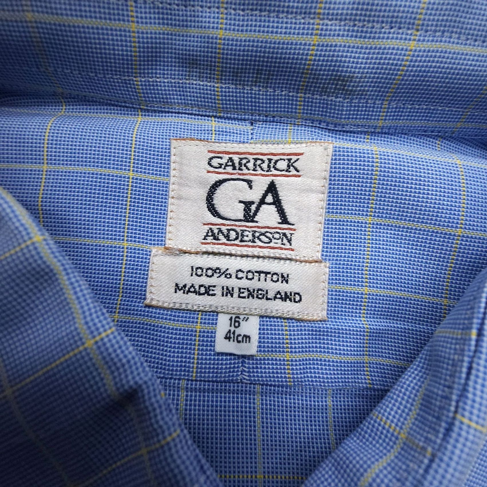 JW Anderson Vintage Garrick Anderson Dress Shirt Mens 16 / 41 Blue Plaid Shirt Size 42R - 4 Thumbnail