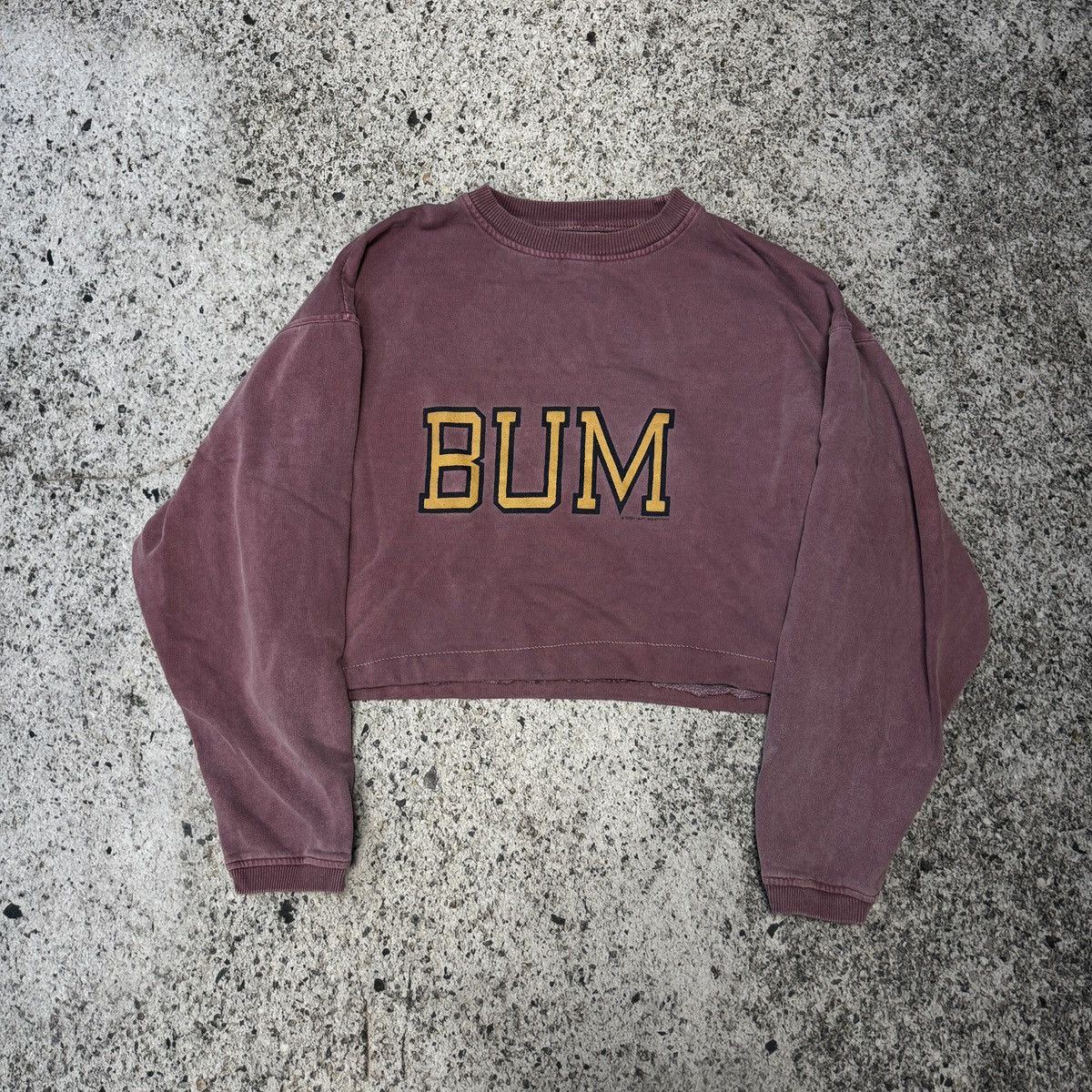 Vintage 90s Bum Equipment Cropped Thrashed Sweatshirt ERD Grunge Size US L / EU 52-54 / 3 - 1 Thumbnail