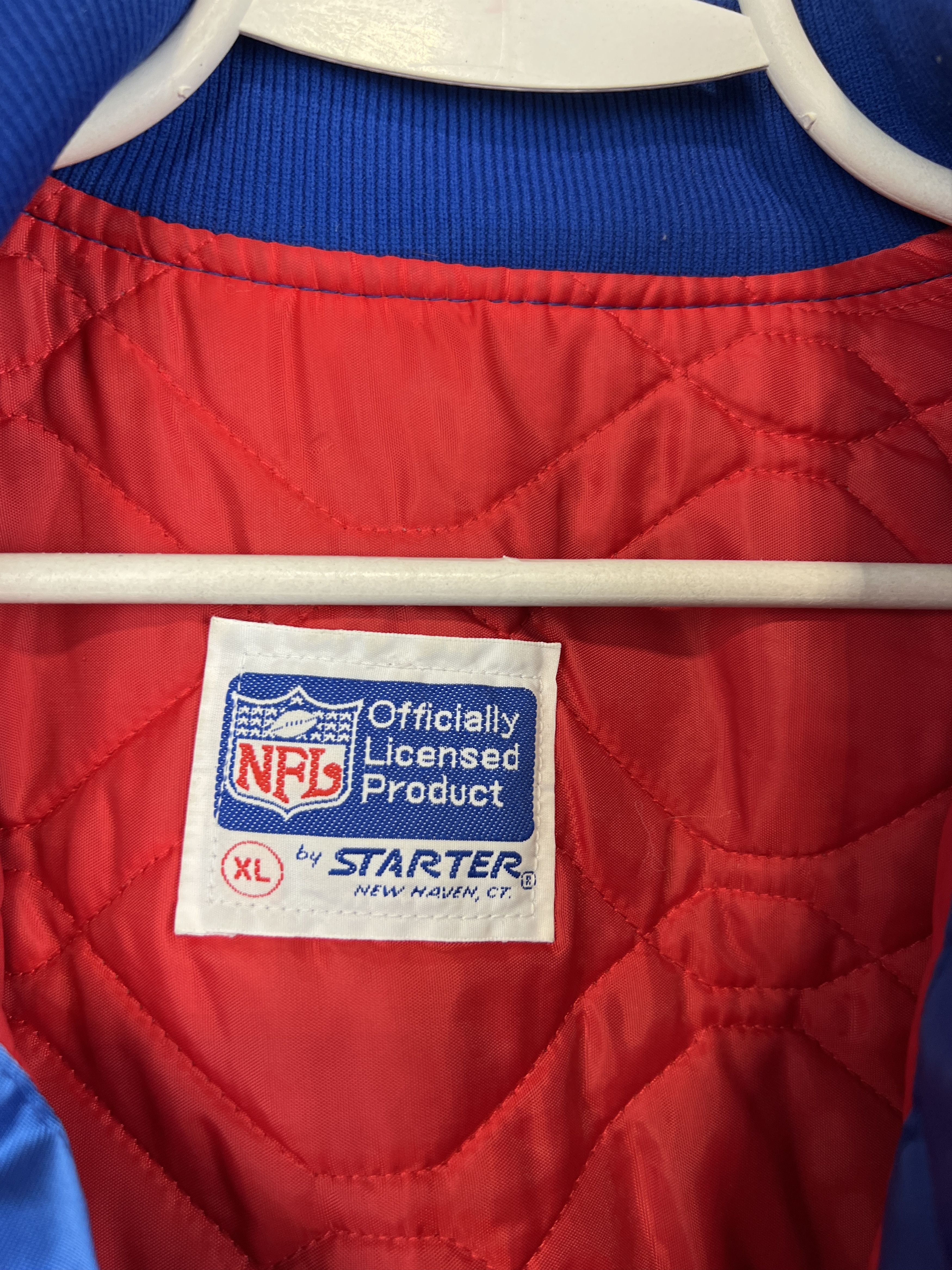 Starter Vintage 90's Starter New York Giants NFL Satin Bomber Jacket Size US XL / EU 56 / 4 - 9 Thumbnail
