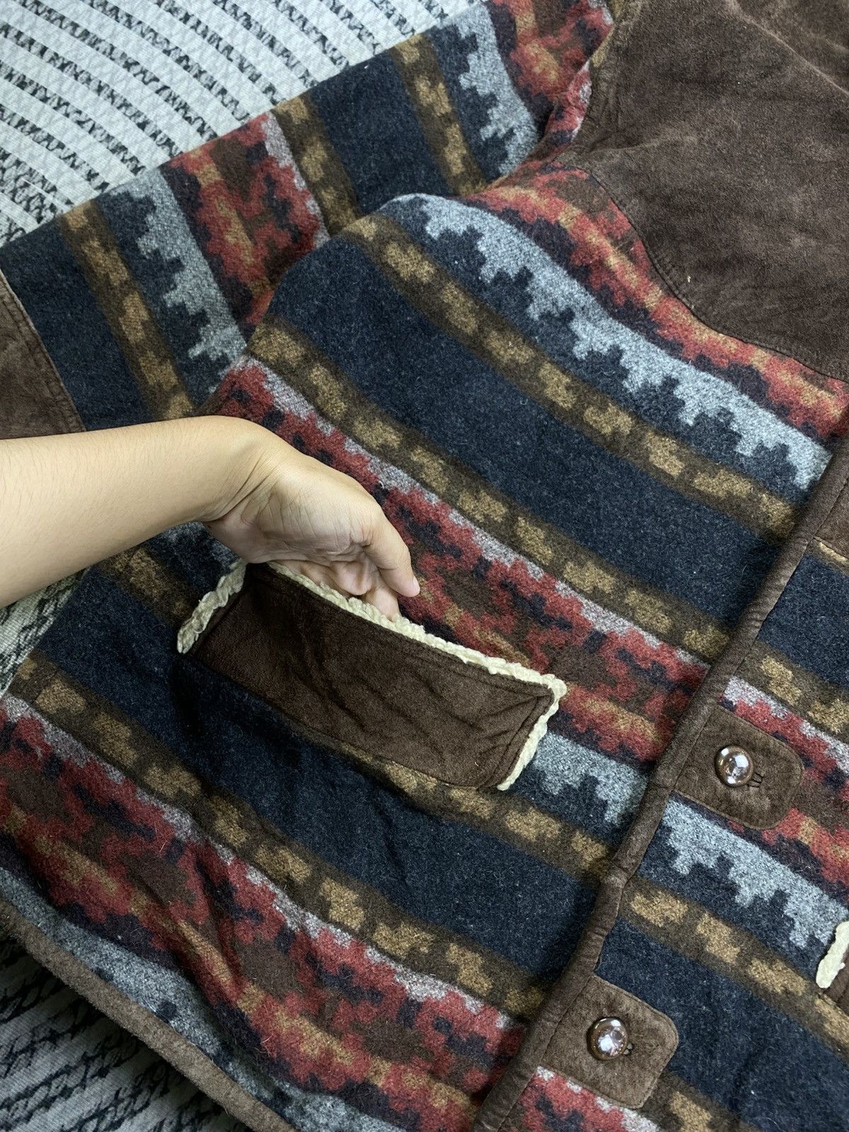 Japanese Brand Vintage 80s Japanese Fashion Navajo Wool Jacket Size US L / EU 52-54 / 3 - 5 Thumbnail