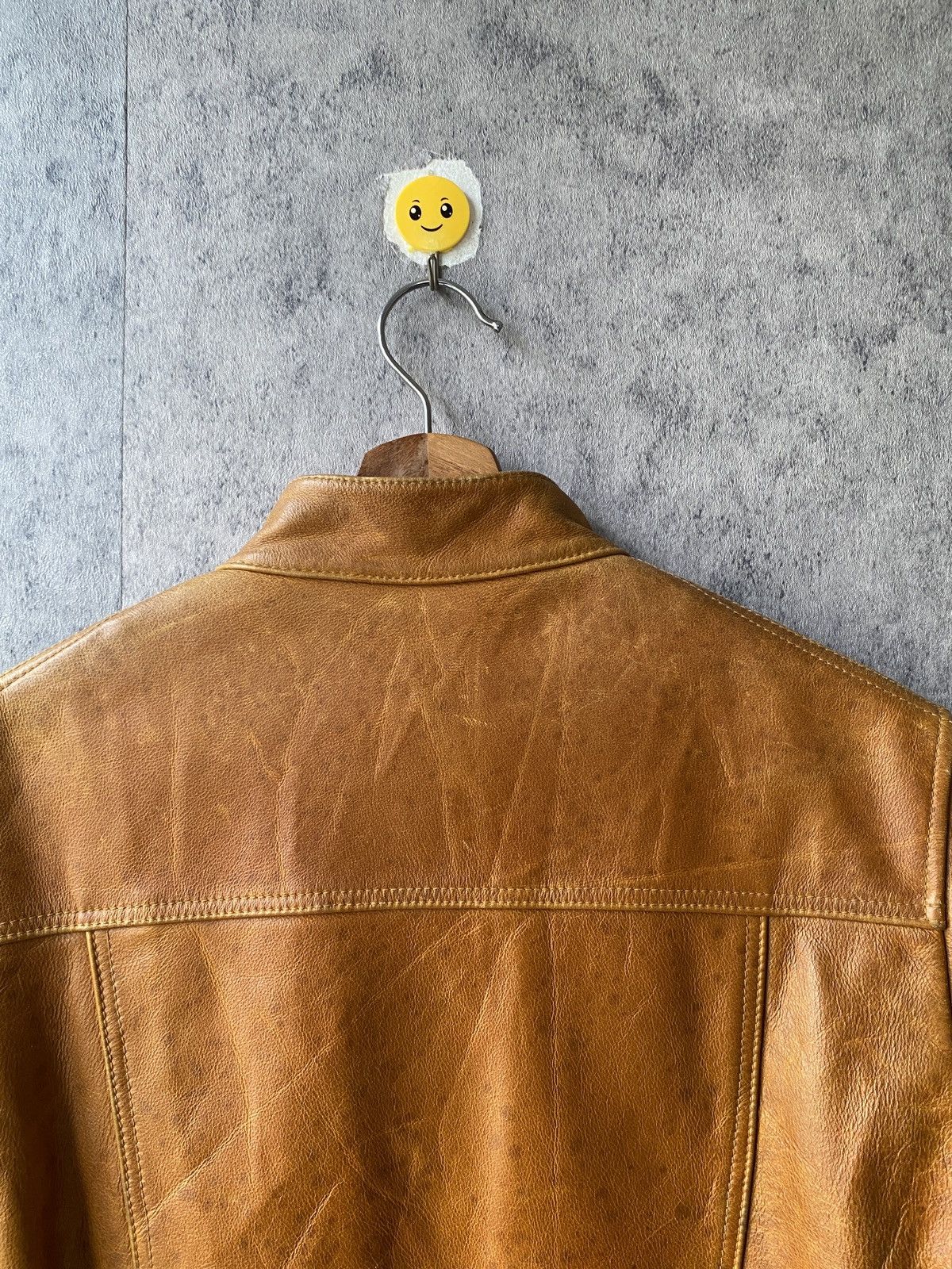 Japanese Brand Vintage Uniqlo Patina Design Leather Jacket Size US M / EU 48-50 / 2 - 10 Thumbnail