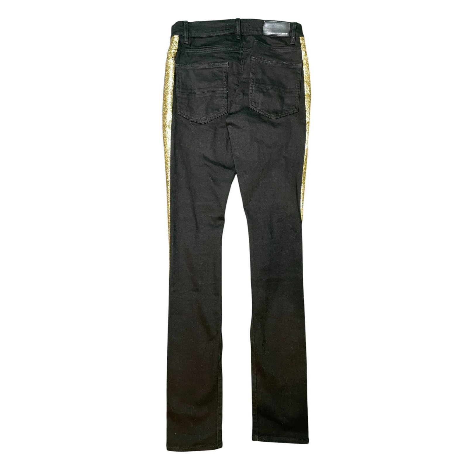 Amiri Amiri Thrasher Gold Stripe Black Jeans Size US 30 / EU 46 - 2 Thumbnail