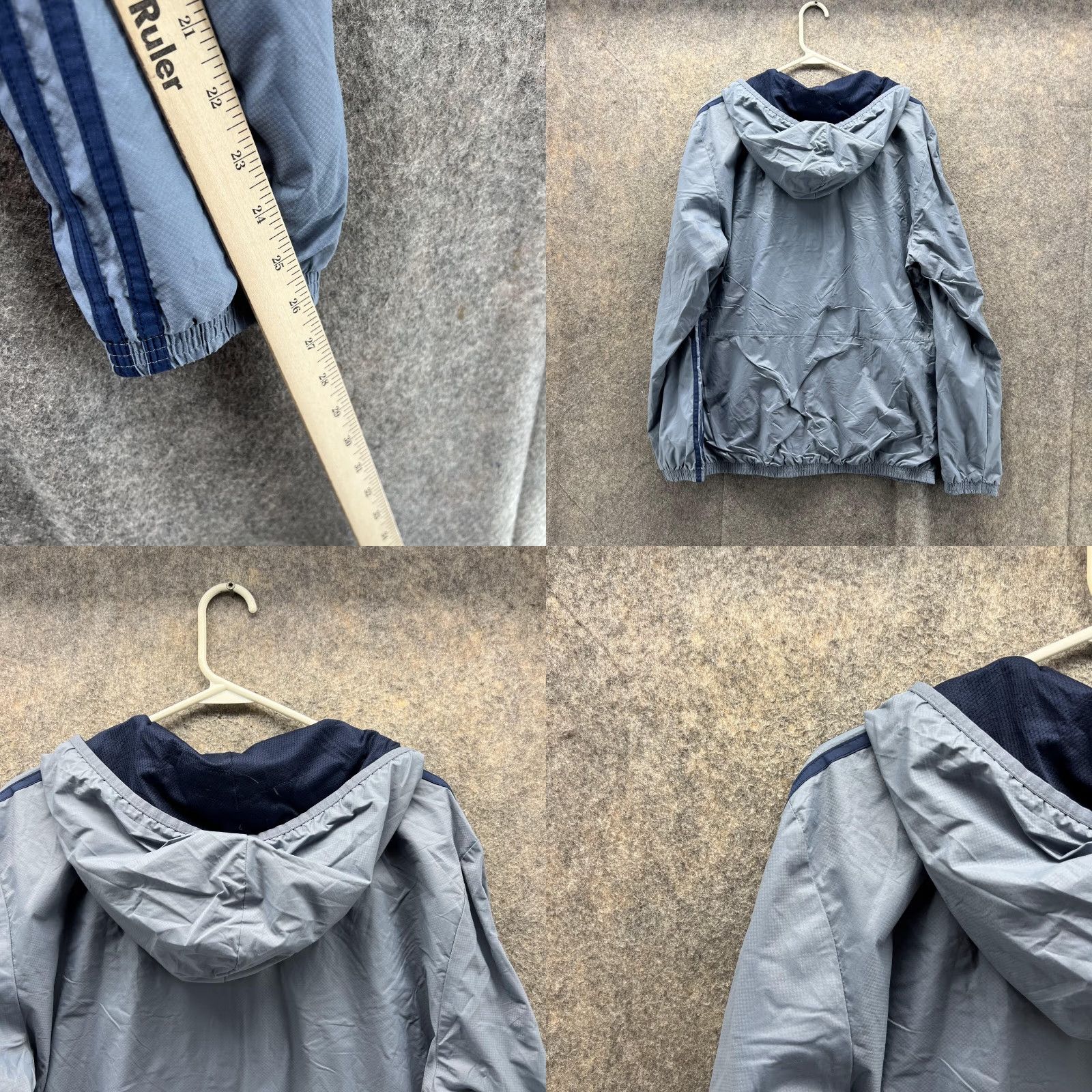 Adidas VINTAGE adidas Sweater Men Large Blue Hoodie Full Zip Trefoil Jacket Windbreaker Velvety? (Note: Original words only; condition warning) Size US L / EU 52-54 / 3 - 8 Thumbnail