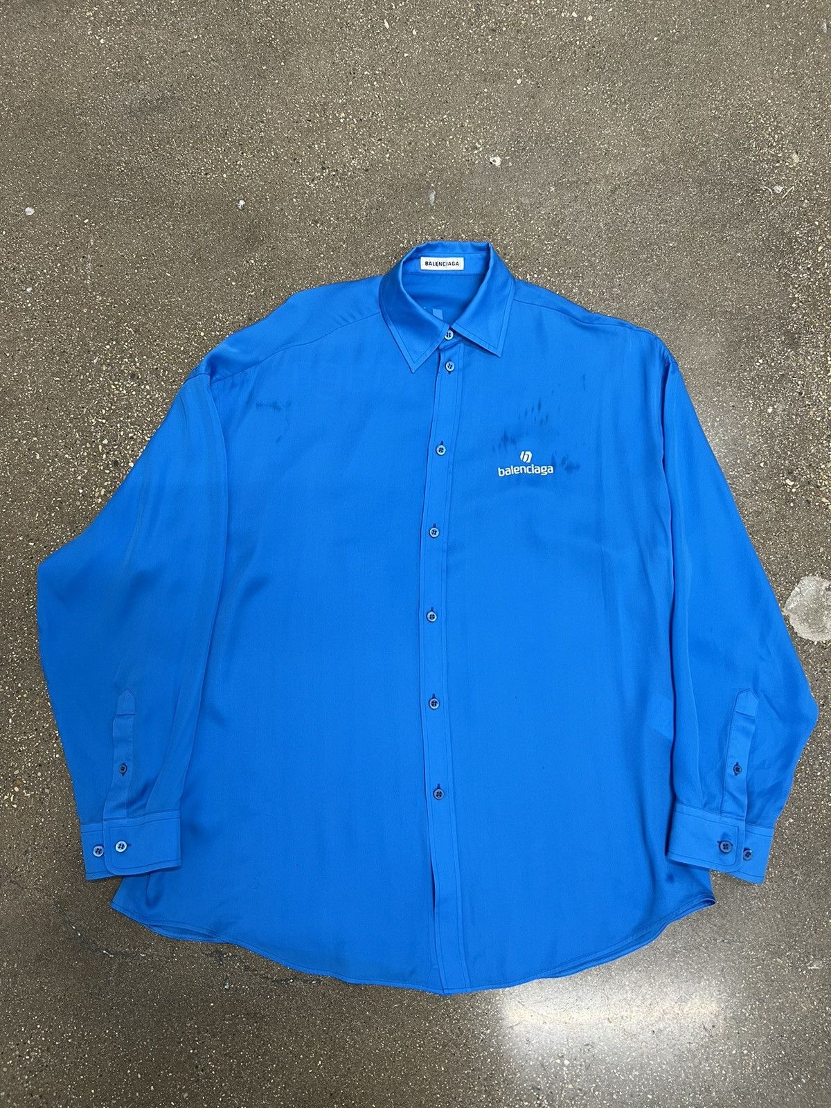 Balenciaga Balenciaga Blue Soccer Logo Button Up Size US L / EU 52-54 / 3 - 1 Thumbnail