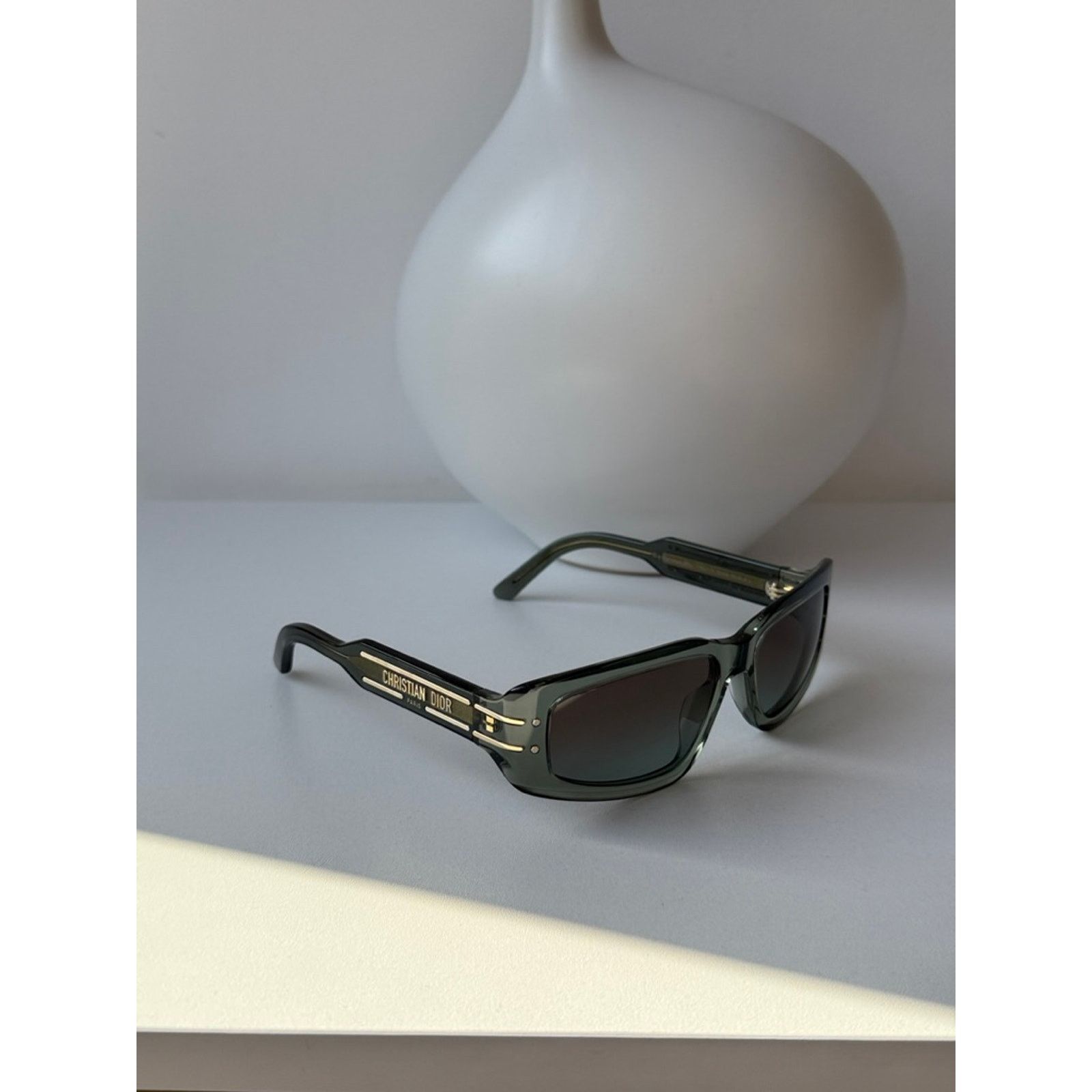 Dior NEW Dior Signature S9U Slim Mask Sunglasses in Green Size ONE SIZE - 9 Thumbnail