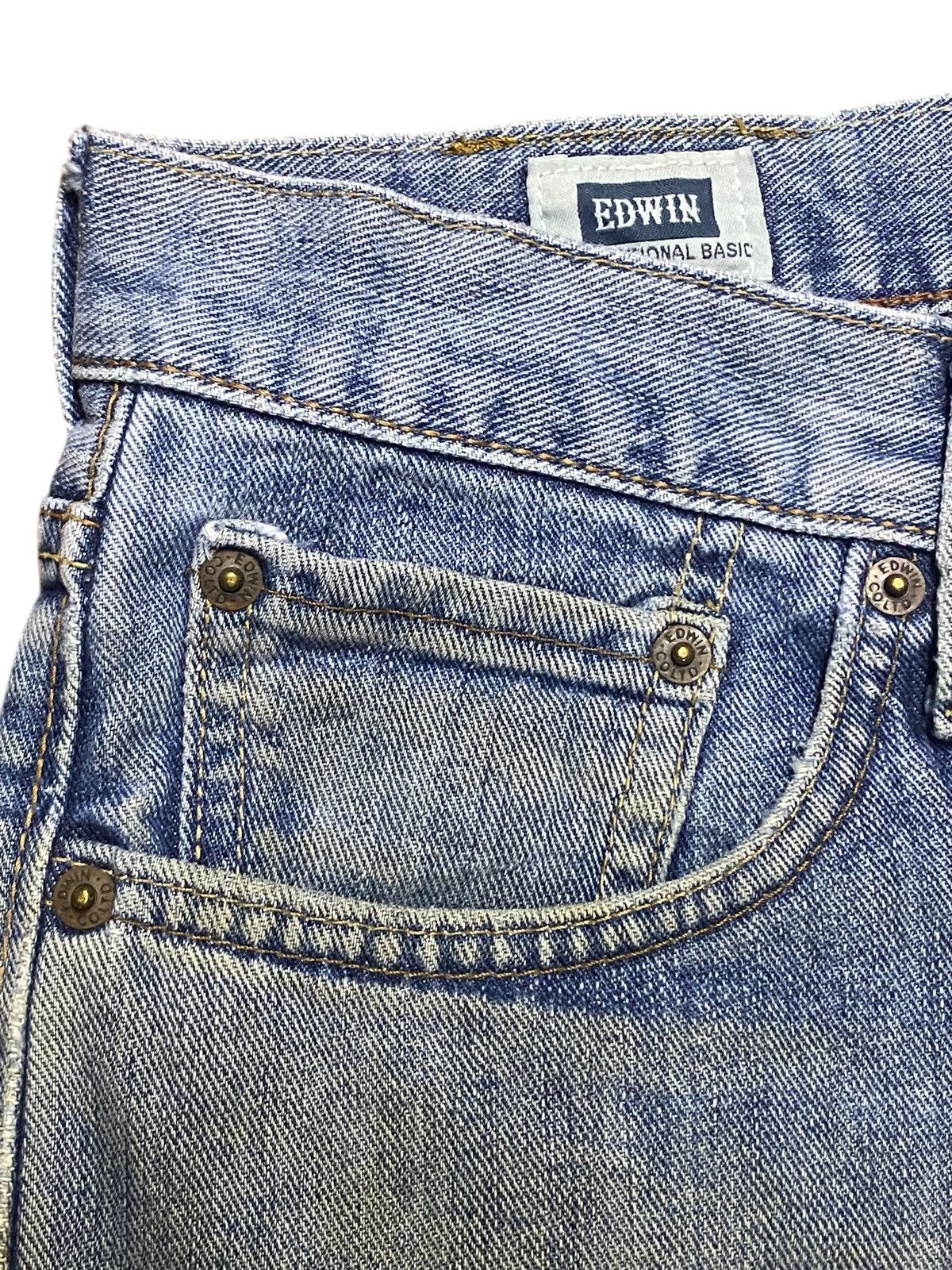 Jun Takahashi Vintage Japanese Brand Edwin 404 Dirty Bleach Loose Jeans Size US 33 - 12 Thumbnail