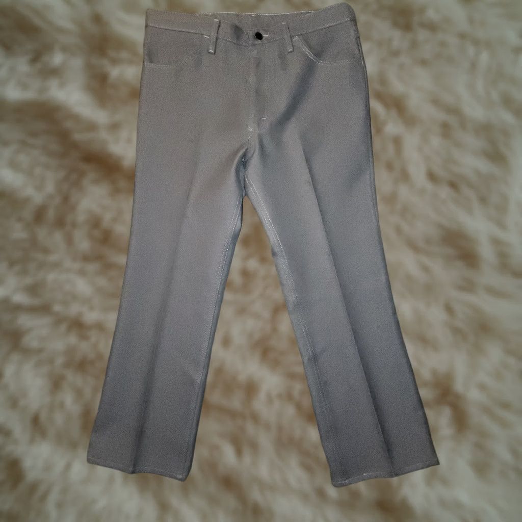 Wrangler VINTAGE Wrangler Pants 90's Western Mid Rise Straight Polyester Gray Men's 35x30 Size US 35 - 1 Thumbnail