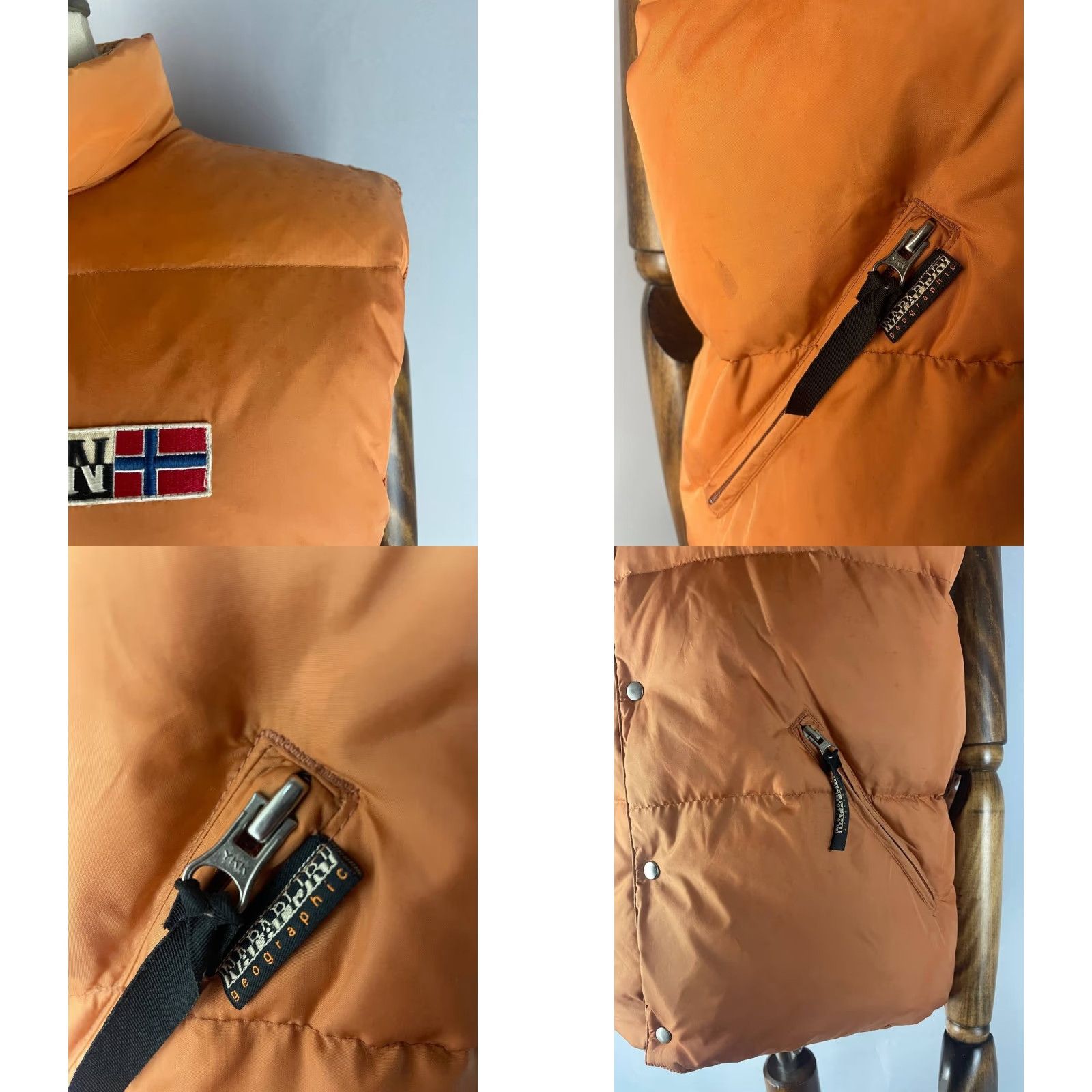 Napapijri Napapijri Vest Down Puffer Napapijri Men XL Orange Polyamide Sleeveless Full Zip Vest Size US XL / EU 56 / 4 - 8 Thumbnail