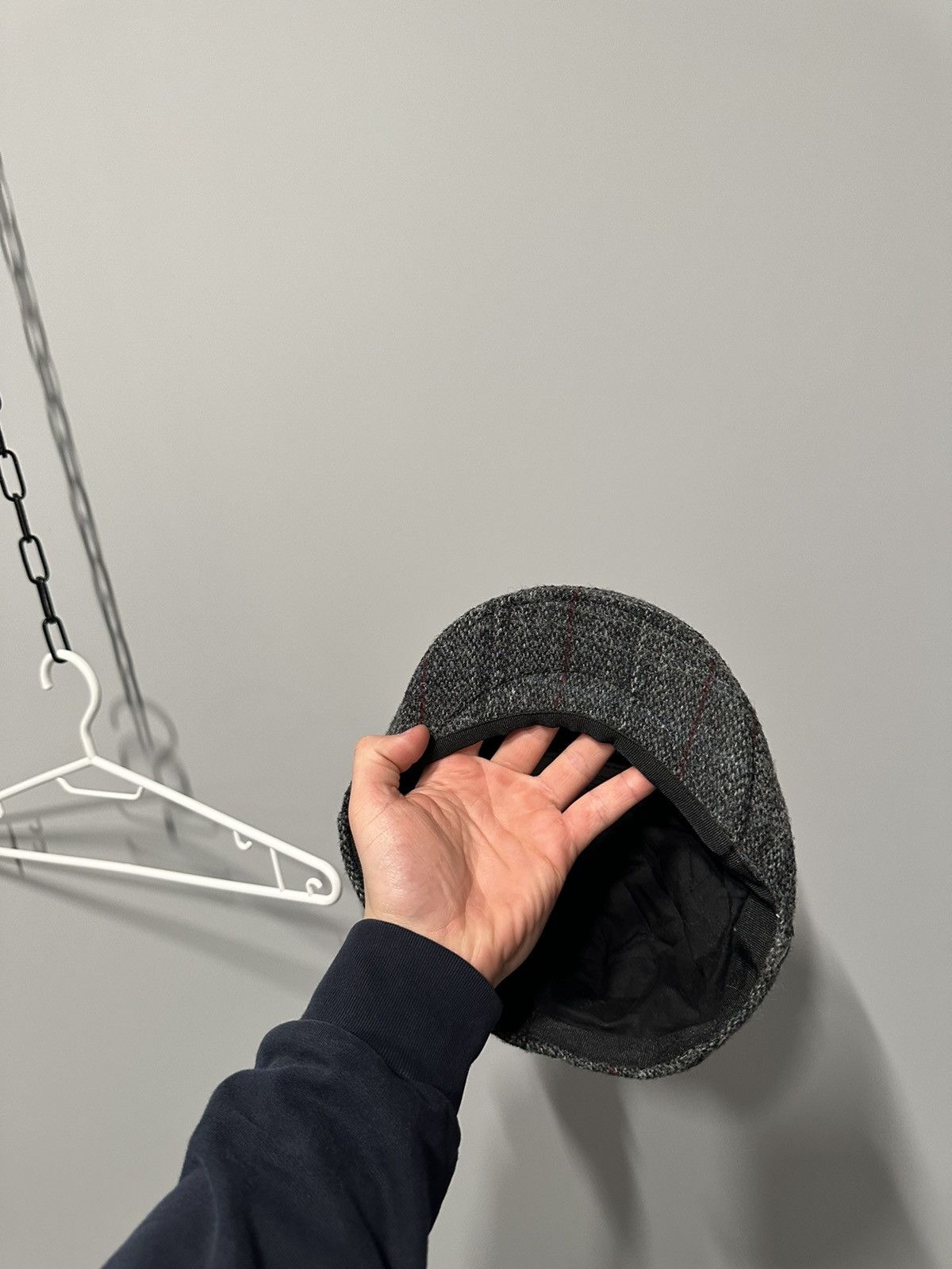 Harris Tweed Harris Tweed Hat Grey Wool Flat Cap Made in United Kingdom Size ONE SIZE - 7 Thumbnail