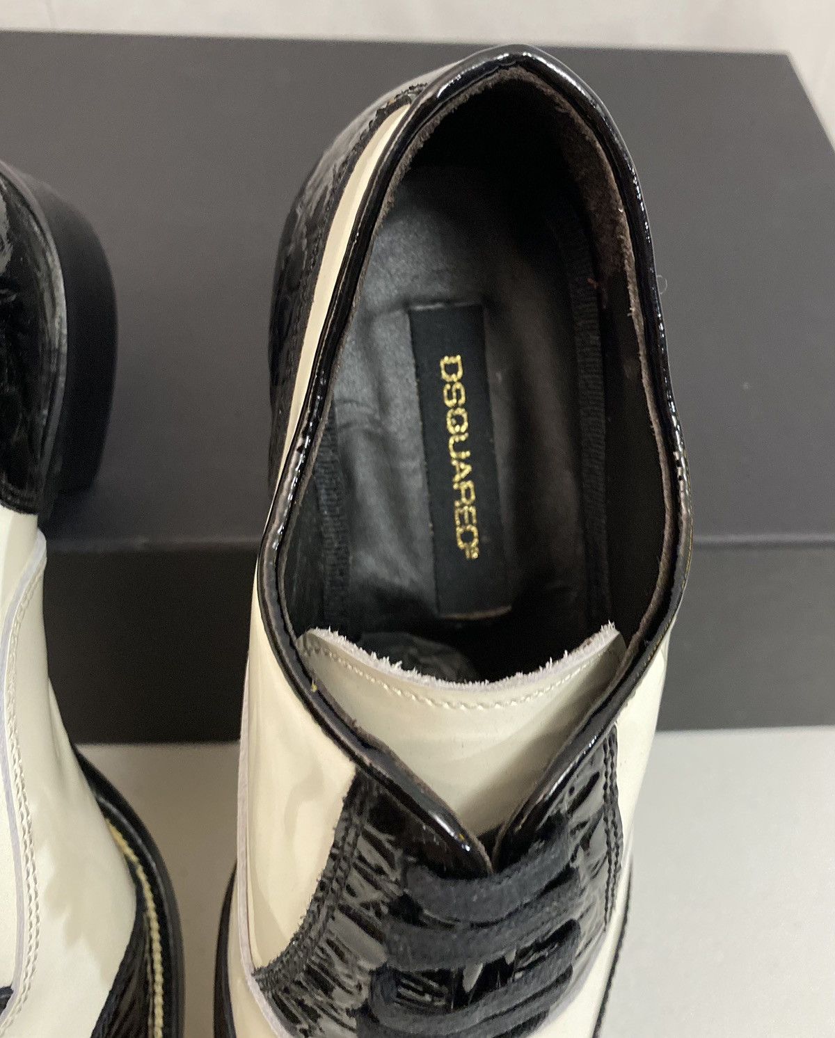 Dsquared2 Dsquared2 🇮🇹 Croc stampo/Patent Spectator Brogue oxford 7 NEW Size US 7 / EU 40 - 17 Thumbnail
