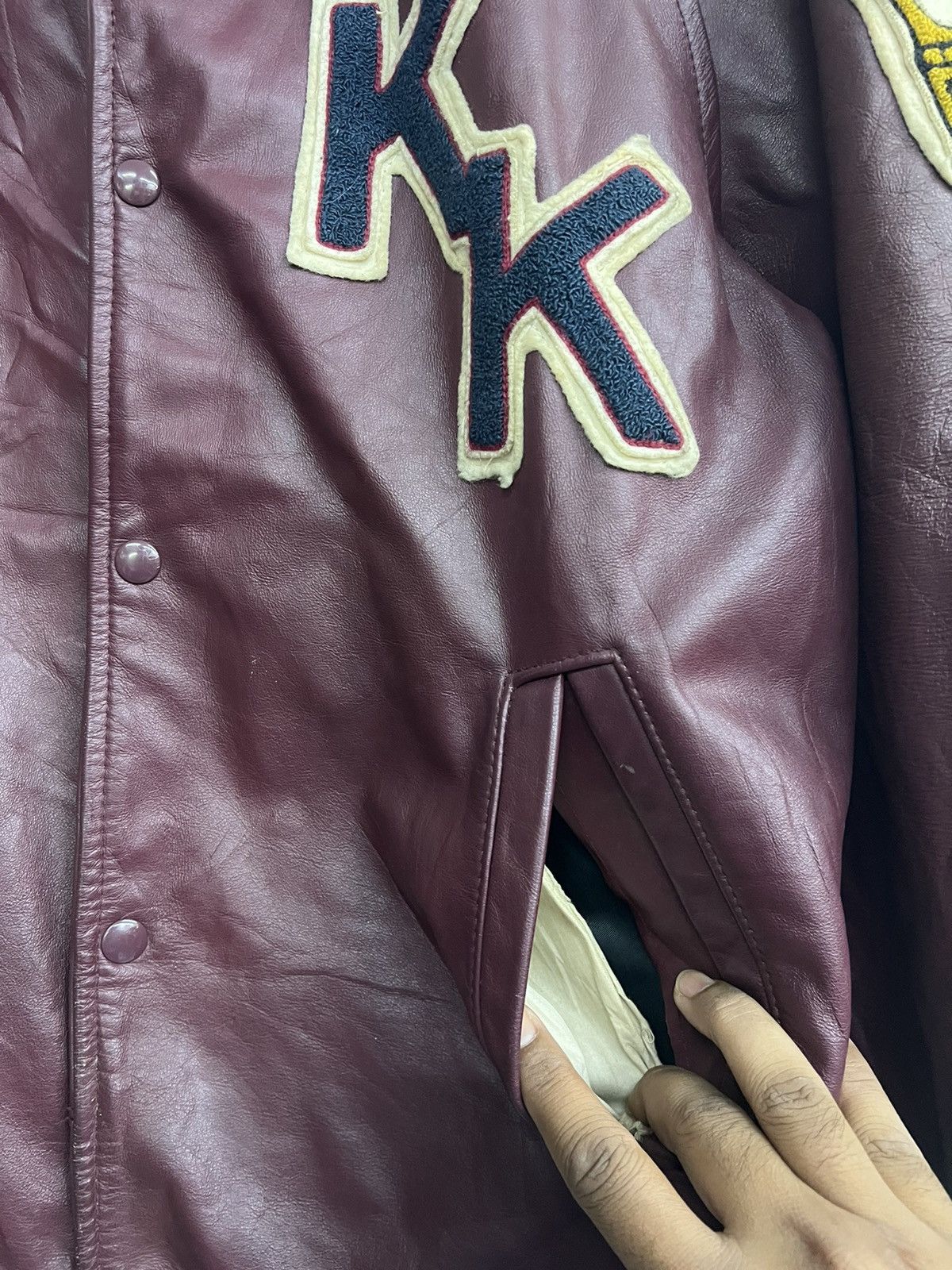 Vintage VINTAGE KK CHAMPION VARSITY LEATHER JACKET Size US L / EU 52-54 / 3 - 6 Thumbnail