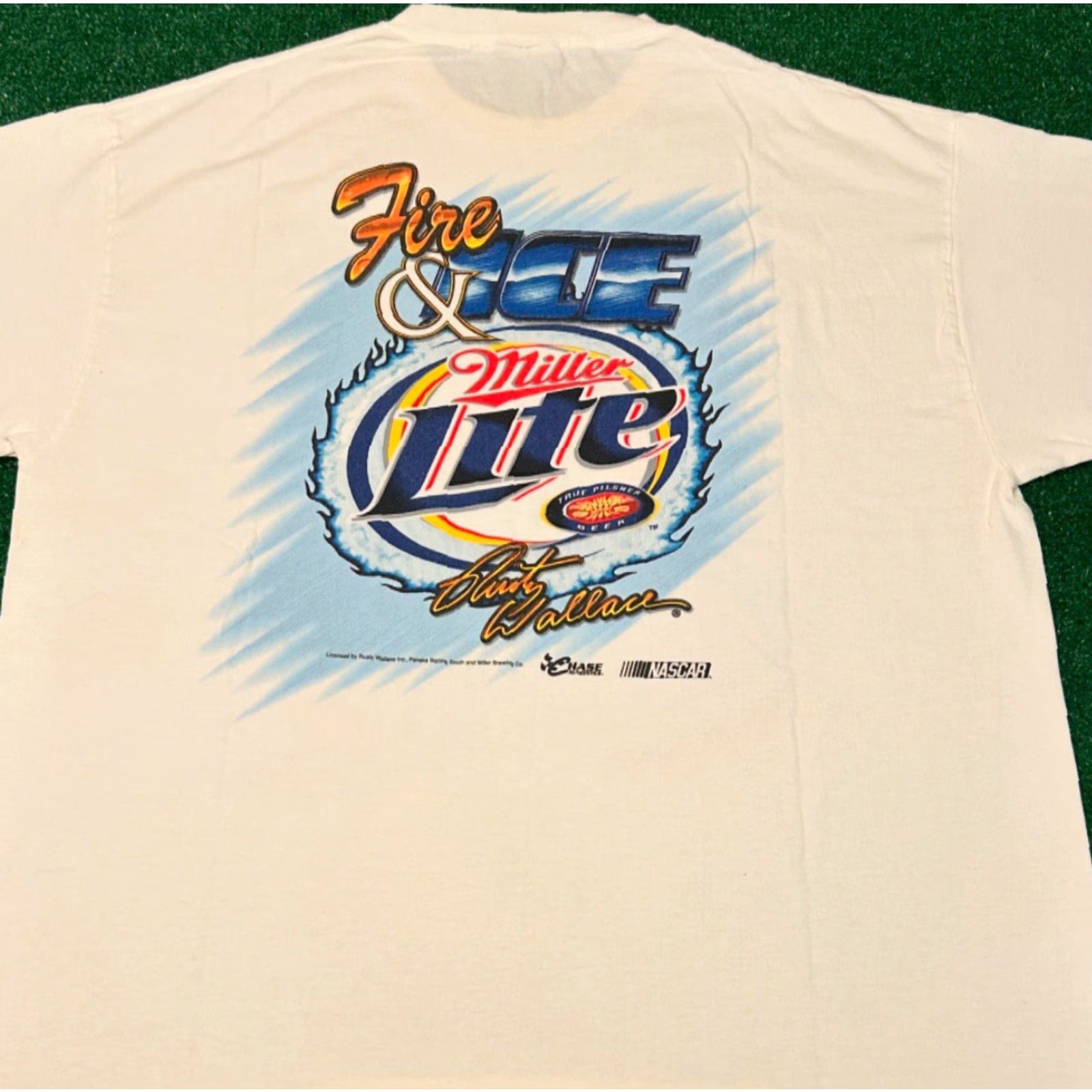 Vintage VINTAGE NASCAR Rusty Wallace Fire & Ice Flames Double Sided VTG Shirt Mens L Size US L / EU 52-54 / 3 - 2 Thumbnail