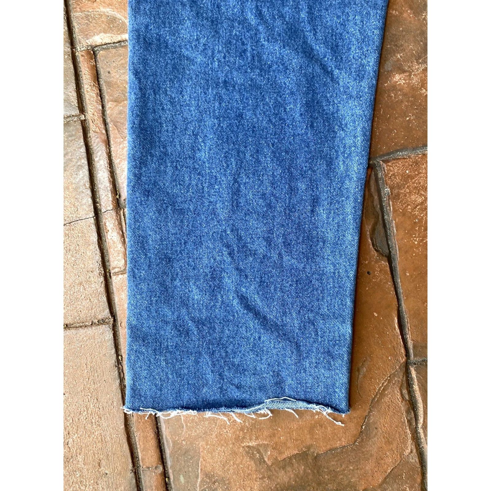 Fubu FUBU x Forever 21 Baggy Jeans Men 32 Denim Blue Patch Work Straight Leg 28.5 Inseam 32x28.5 Size US 33 - 7 Thumbnail