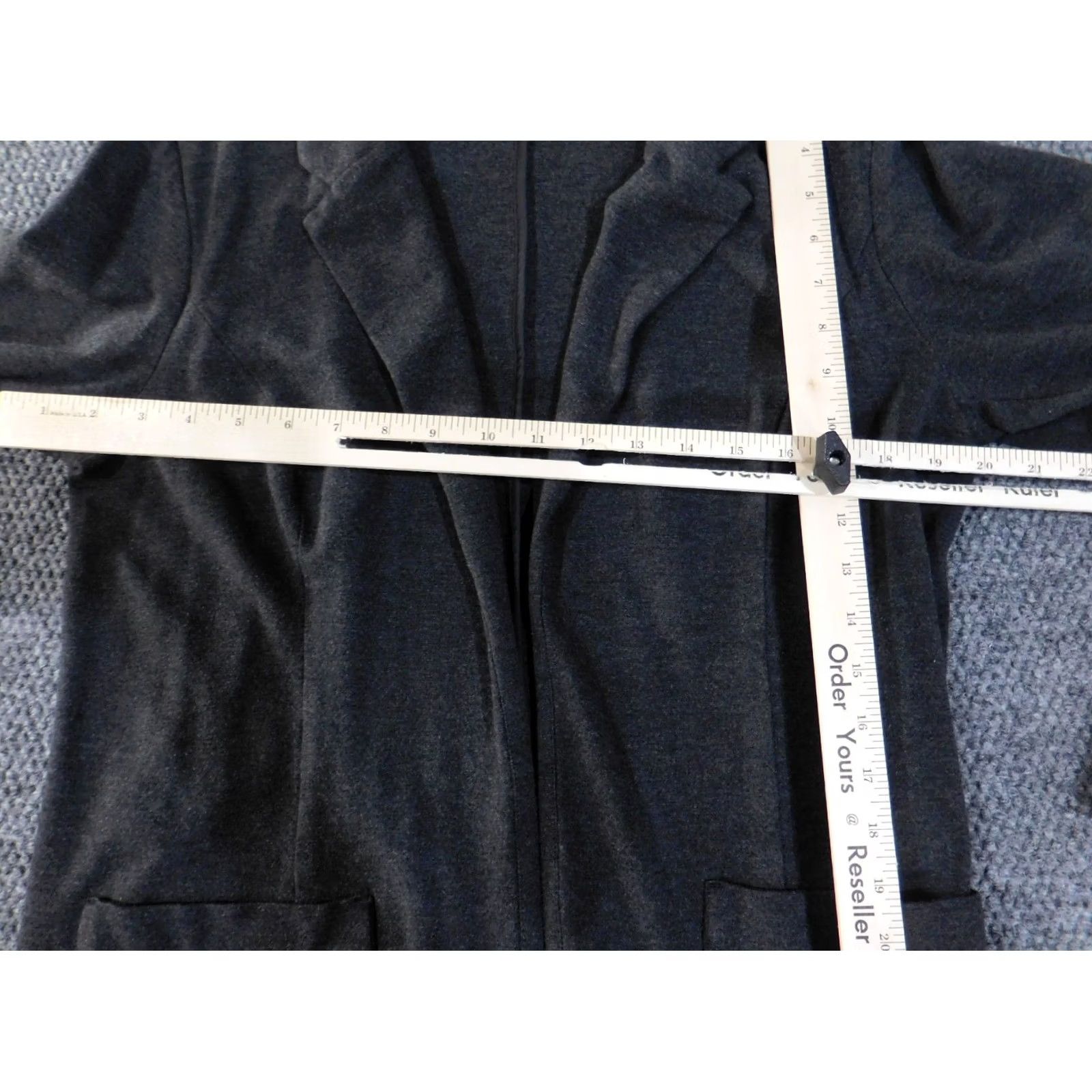J. Jill J. Jill Blazer Womens Medium Gray Open Front Ponte Knit Jacket Full Zip Lined Collared Classic BLAZER Women M Gray Knit Jacket Size M / US 6-8 / IT 42-44 - 4 Thumbnail