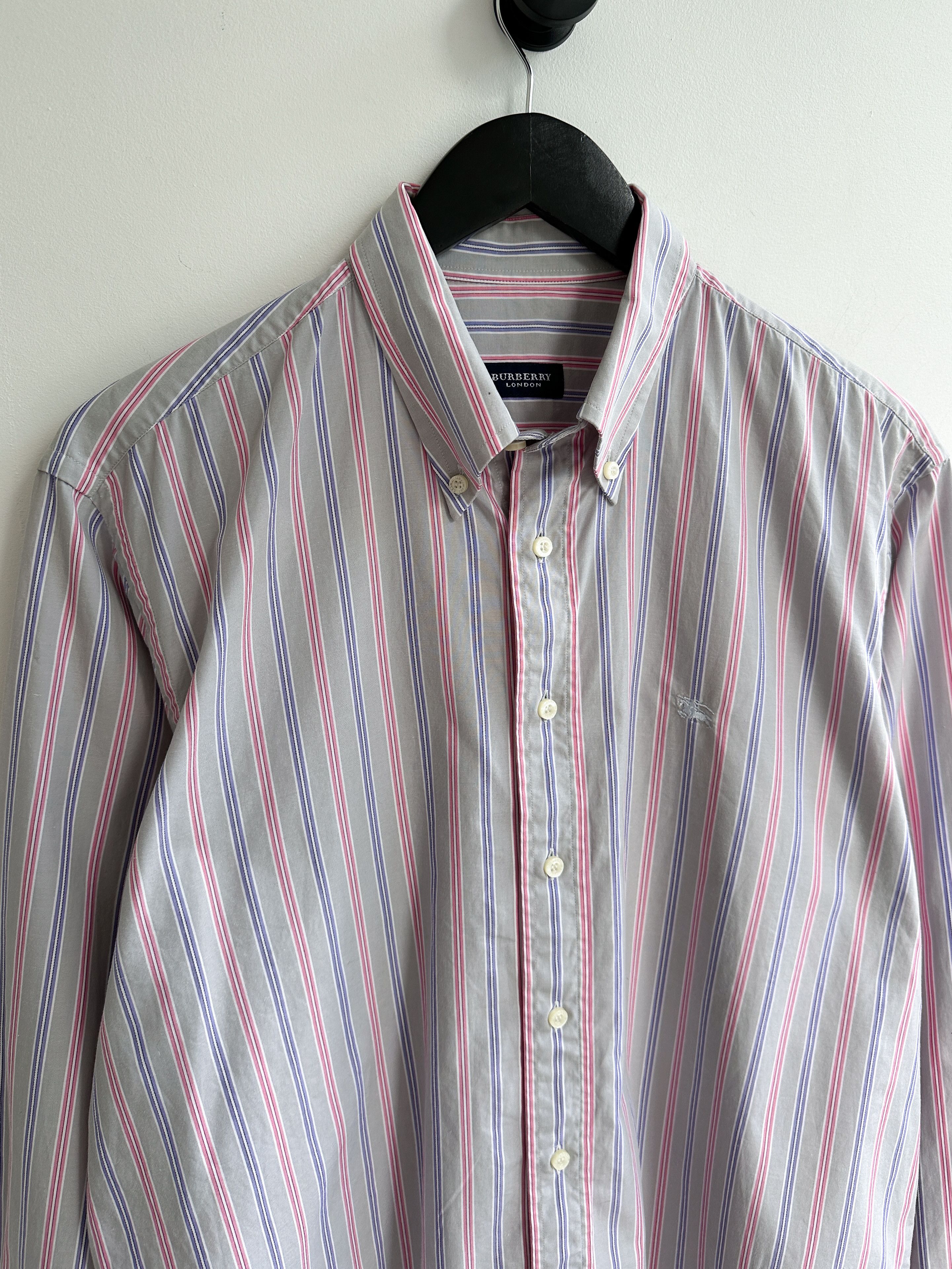 Burberry Vintage Burberry Striped Shirt Size US L / EU 52-54 / 3 - 4 Thumbnail