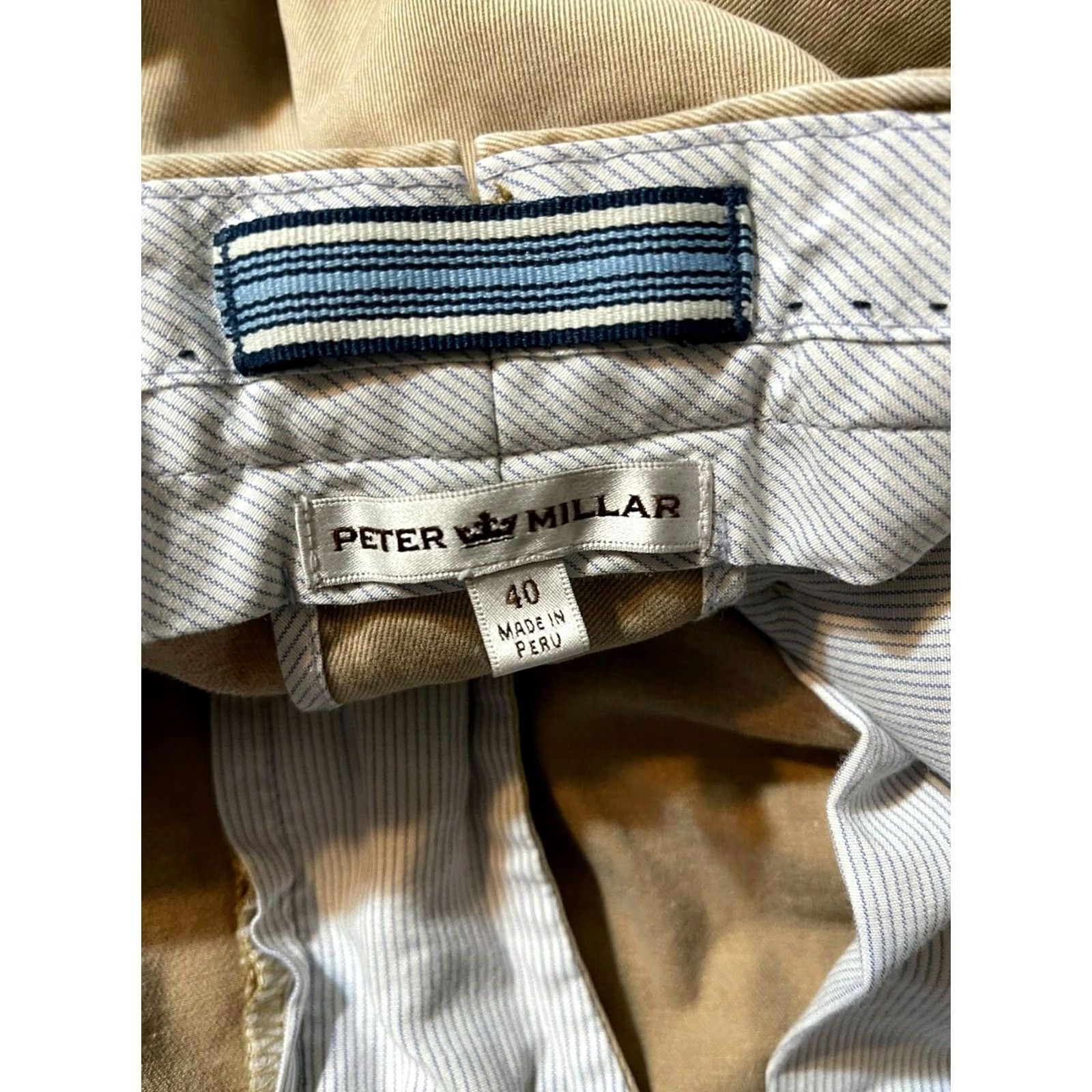 Peter Millar Peter Millar Preppy Pima Cotton Beige Khaki Pants - Men's 40x31 Flat Front Size US 41 - 3 Thumbnail