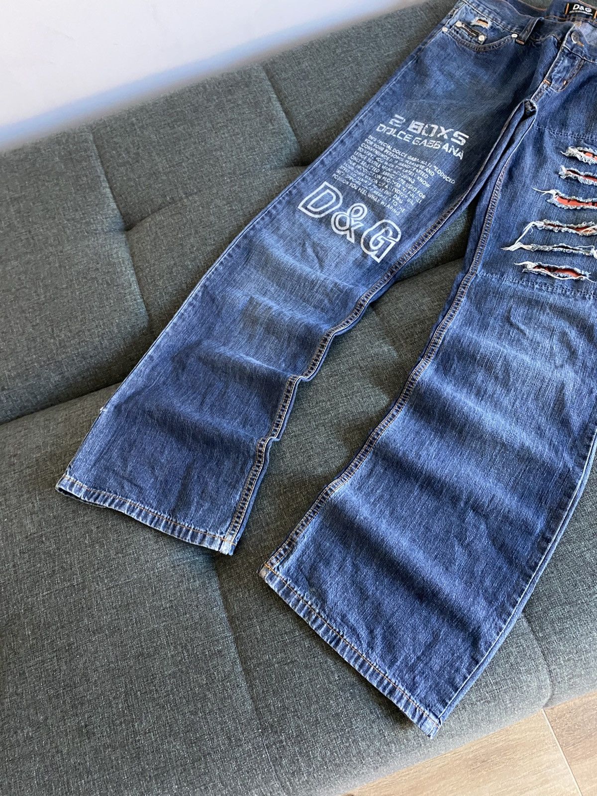 DOLCE&GABBANA grunge flare denim Y2Kswag DOLCE&GABBANA Ripped 
