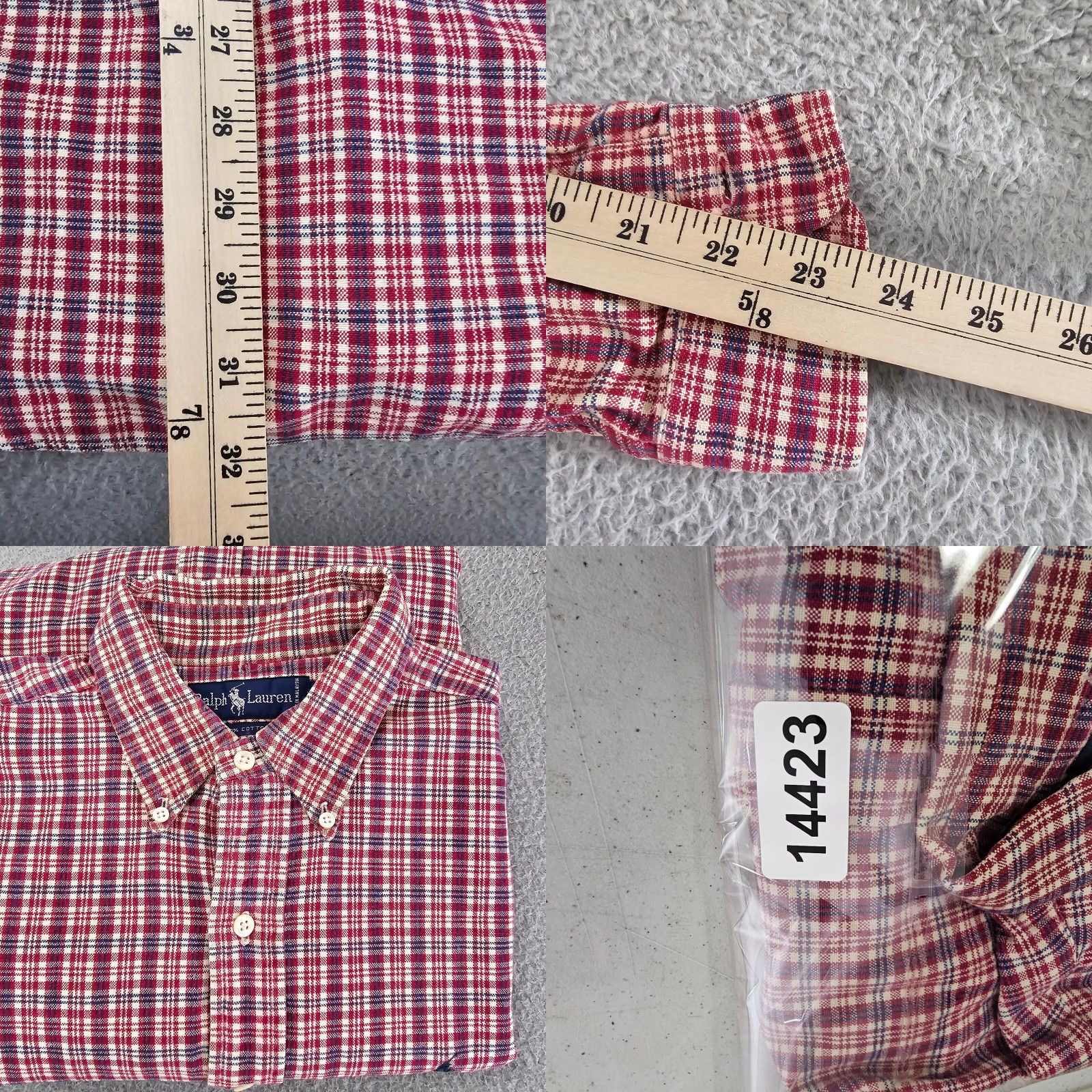 Ralph Lauren Ralph Lauren Shirt Mens Medium Red Plaid Heavy Knit Long Sleeve Button Up Pony Size US M / EU 48-50 / 2 - 8 Thumbnail