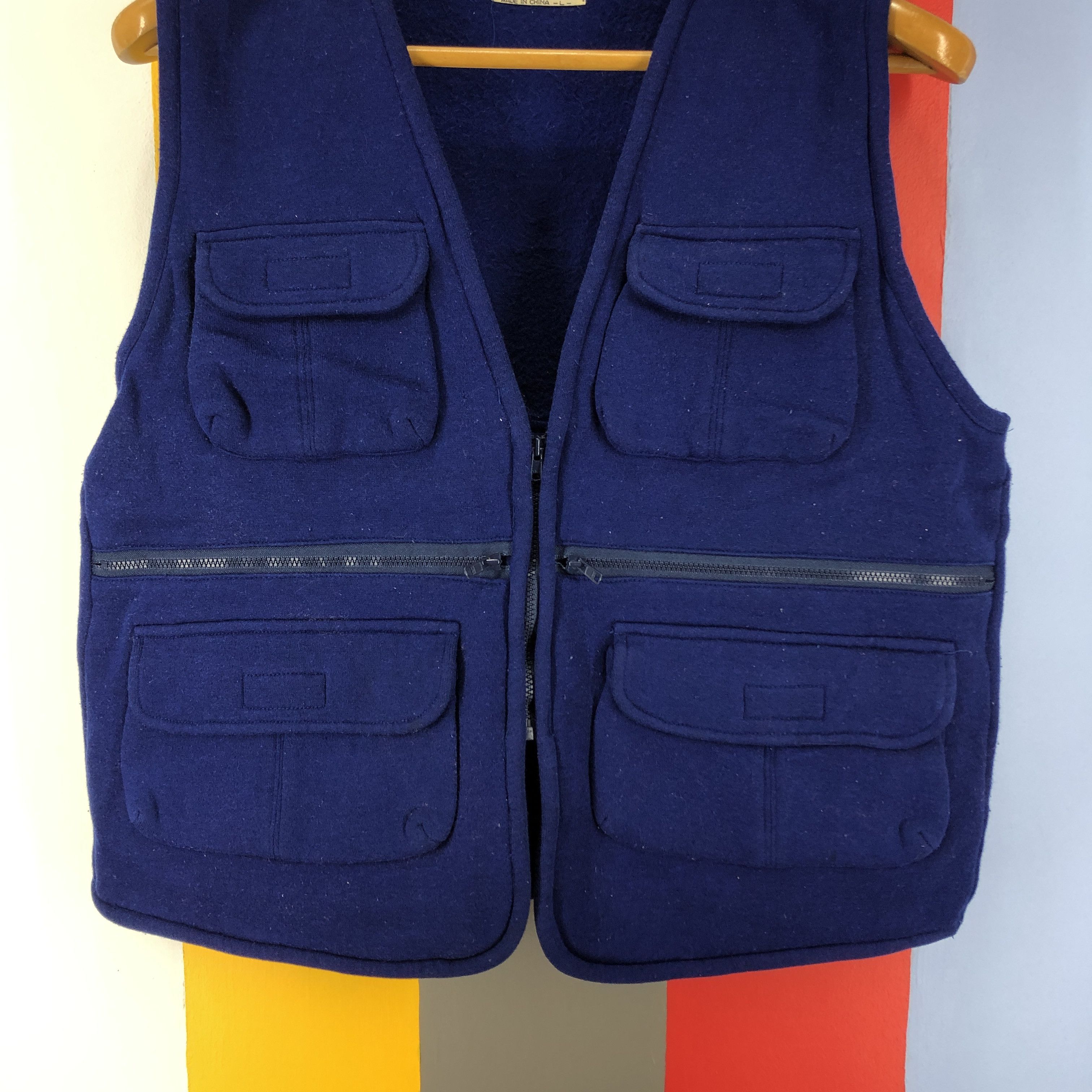 Vintage 90s Vintage St. PETER Wool Vest Multi Pocket #0760/D Size US S / EU 44-46 / 1 - 2 Thumbnail