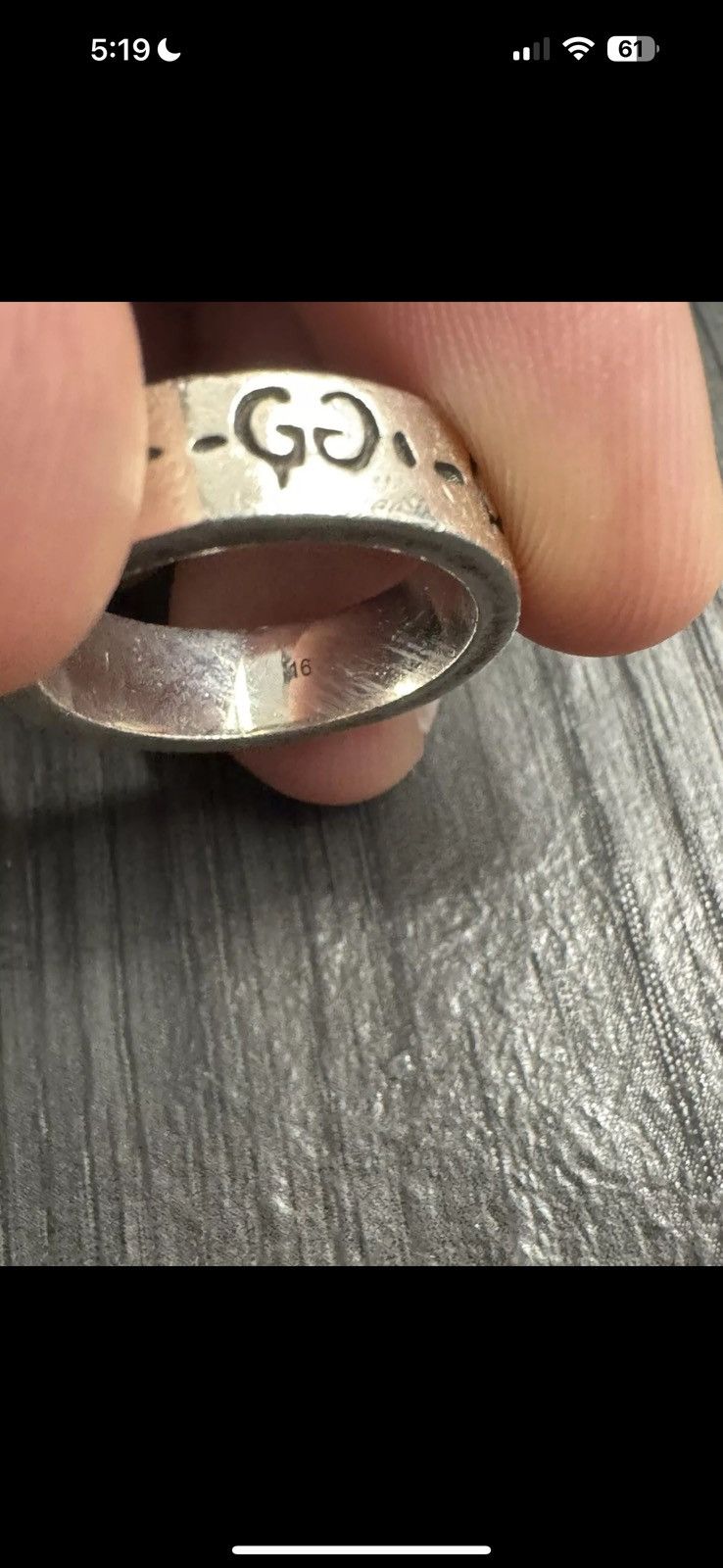 Gucci Gucci Ghost Ring In Silver Size 16 Size ONE SIZE - 6 Thumbnail