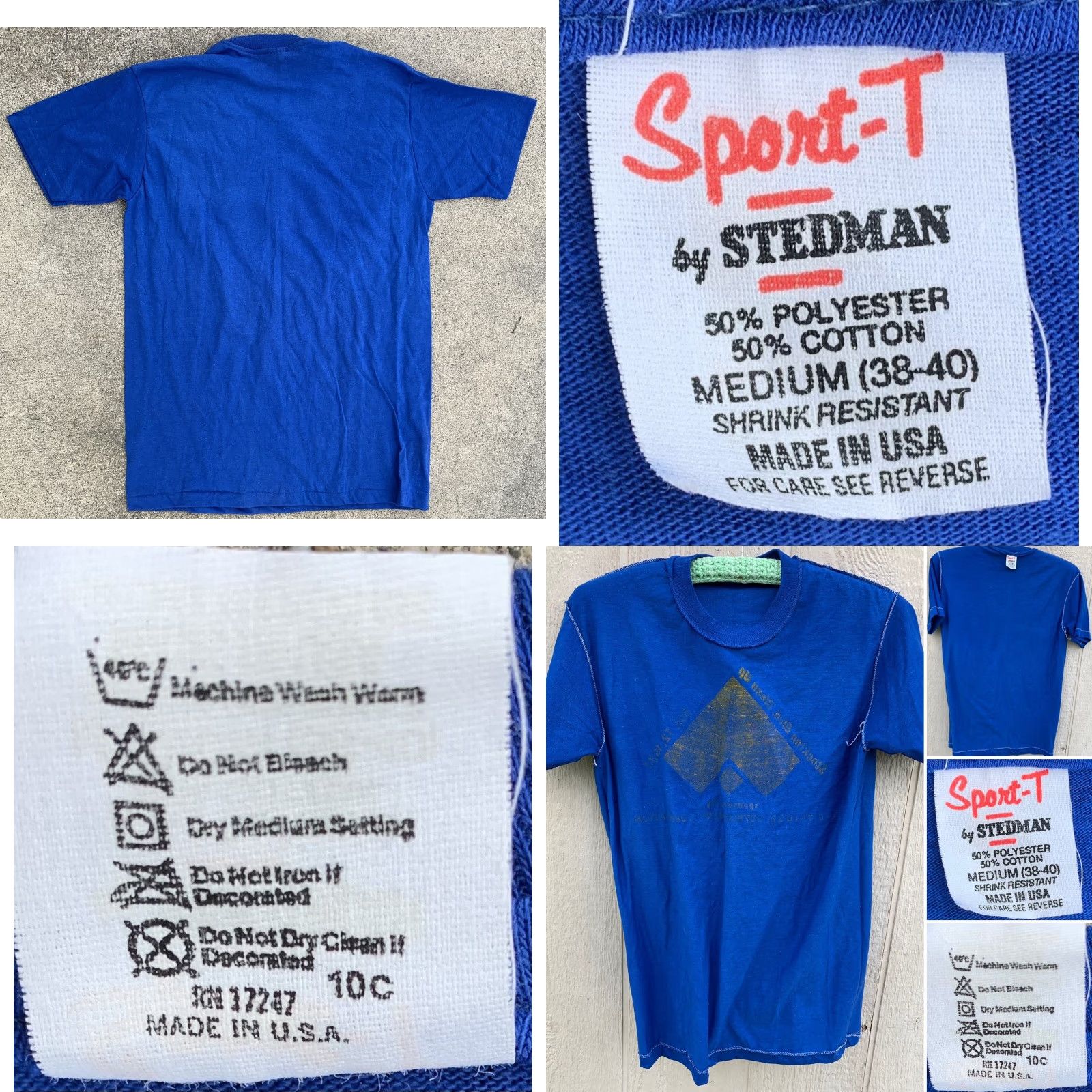 Vintage VINTAGE Stockton Blvd Clean Up 1983 T Shirt M Blue Stedman Men Graphic Print Short Sleeve Cotton Polyester Blend 50% 50% Shrink Resistant Made in USA Size US M / EU 48-50 / 2 - 10 Thumbnail