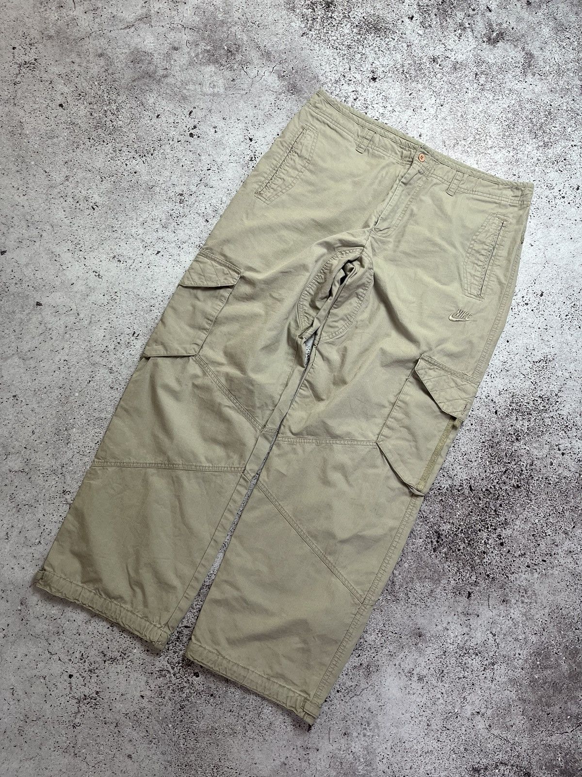 Nike × Vintage 🔥Vintage Nike Cargo Pants Track Nylon Drill Y2K style Swoosh Size US 34 / EU 50 - 9 Thumbnail
