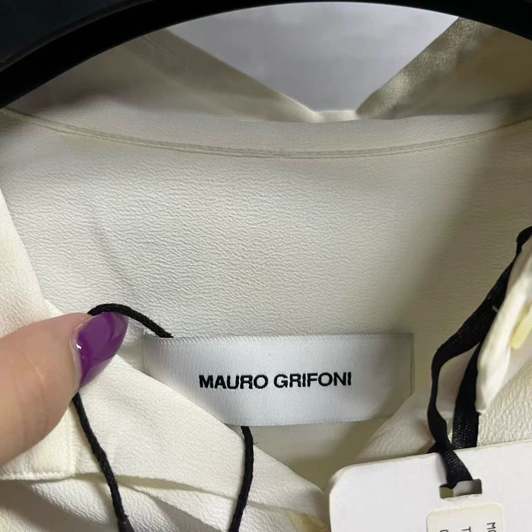 Vintage white casual long sleeve shirt by mauro grifoni Size US M / EU 48-50 / 2 - 3 Thumbnail