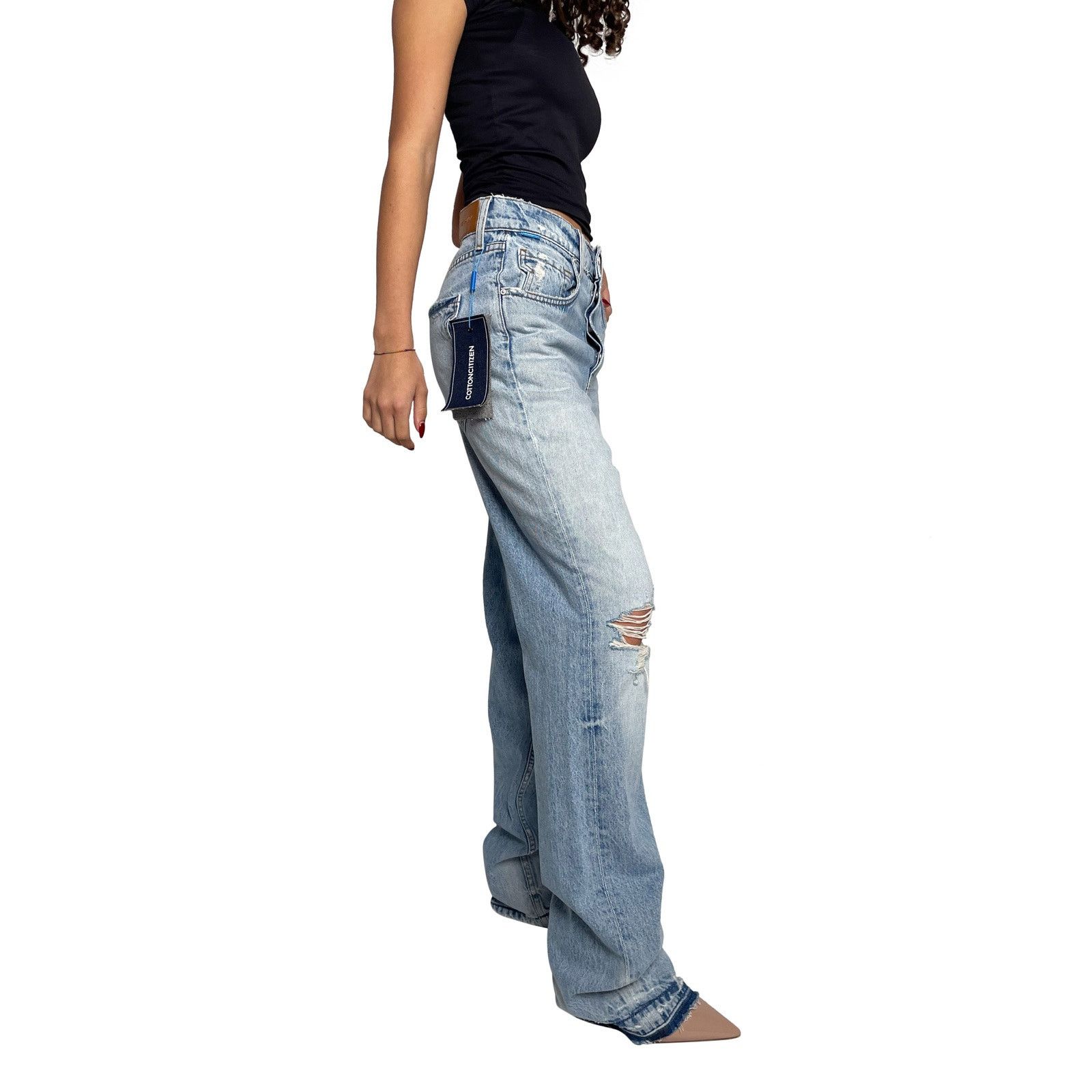 COTTONCITIZEN Light Blue Denim Ripped Jeans Size 24" / US 00 / IT 34 - 2 Thumbnail