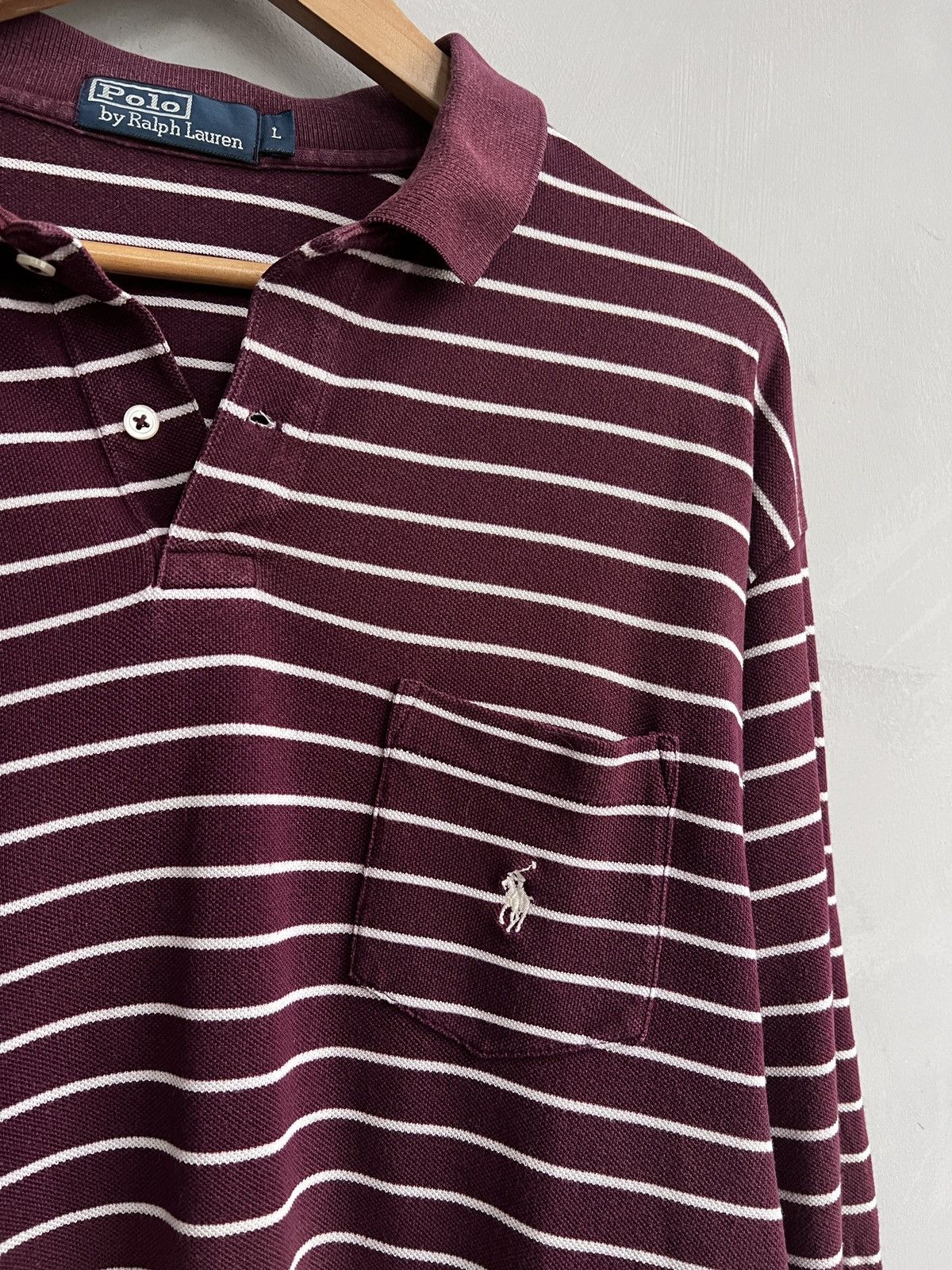 Polo Ralph Lauren Polo Ralph Lauren rugby Longsleeve Striped Burgundy color Size US L / EU 52-54 / 3 - 3 Thumbnail