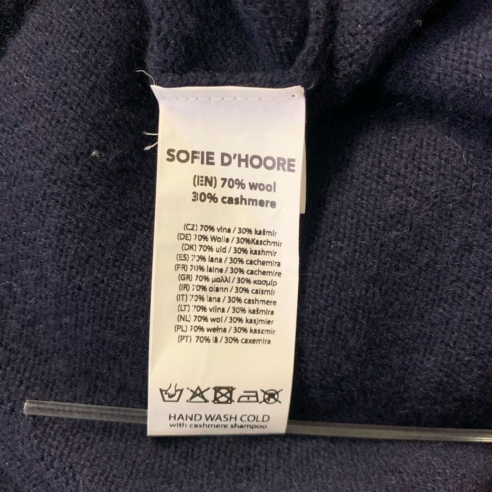 SOFIE D'HOORE SOFIE D'HOORE Size S Navy Wool Cashmere Long Cardigan Size S / US 4 / IT 40 - 6 Thumbnail