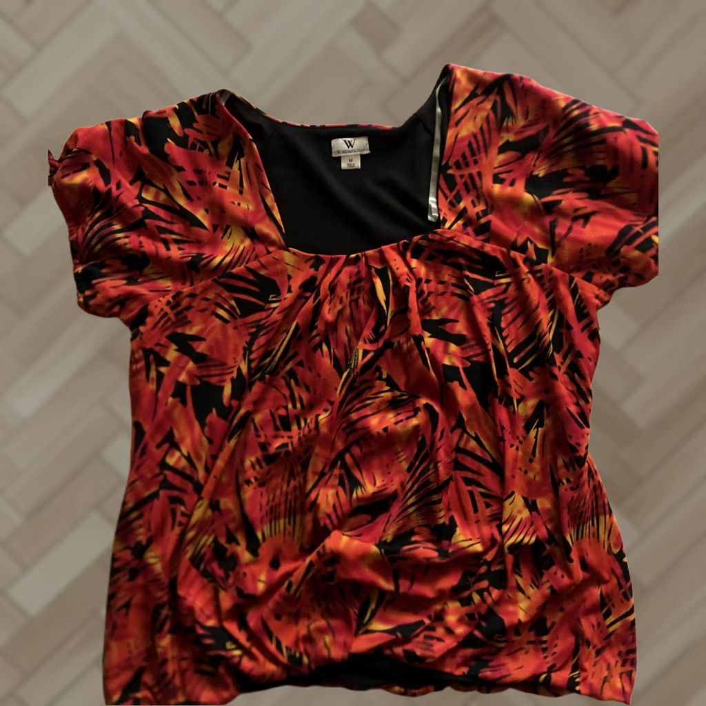 Worthington Worthington Top Shirt Women’s Multicolor Blouse Knit Nylon Stretch Scoop Neck Casual Tunic M Size M / US 6-8 / IT 42-44 - 1 Thumbnail