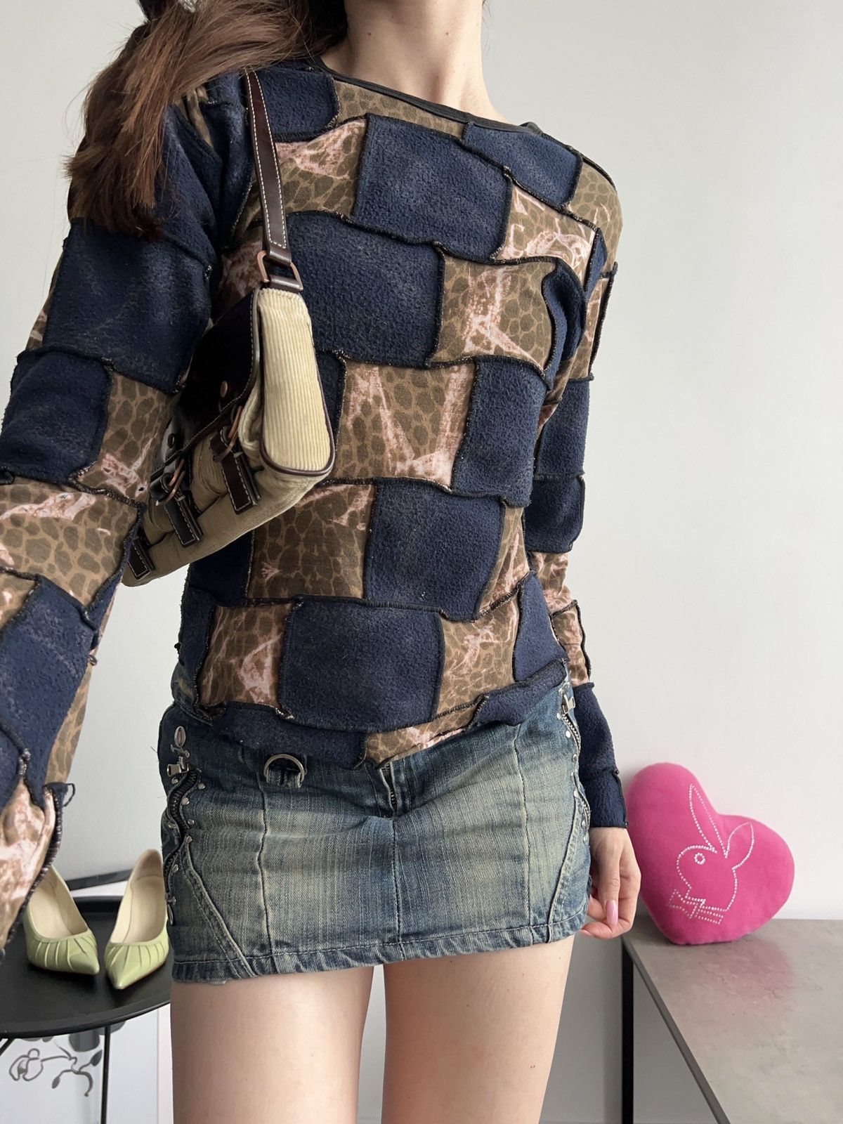 Handmade × Japanese Brand × Vintage Vintage Hand Made Mixed Fabric Long Sleeve archival Size XS / US 0-2 / IT 36-38 - 3 Thumbnail