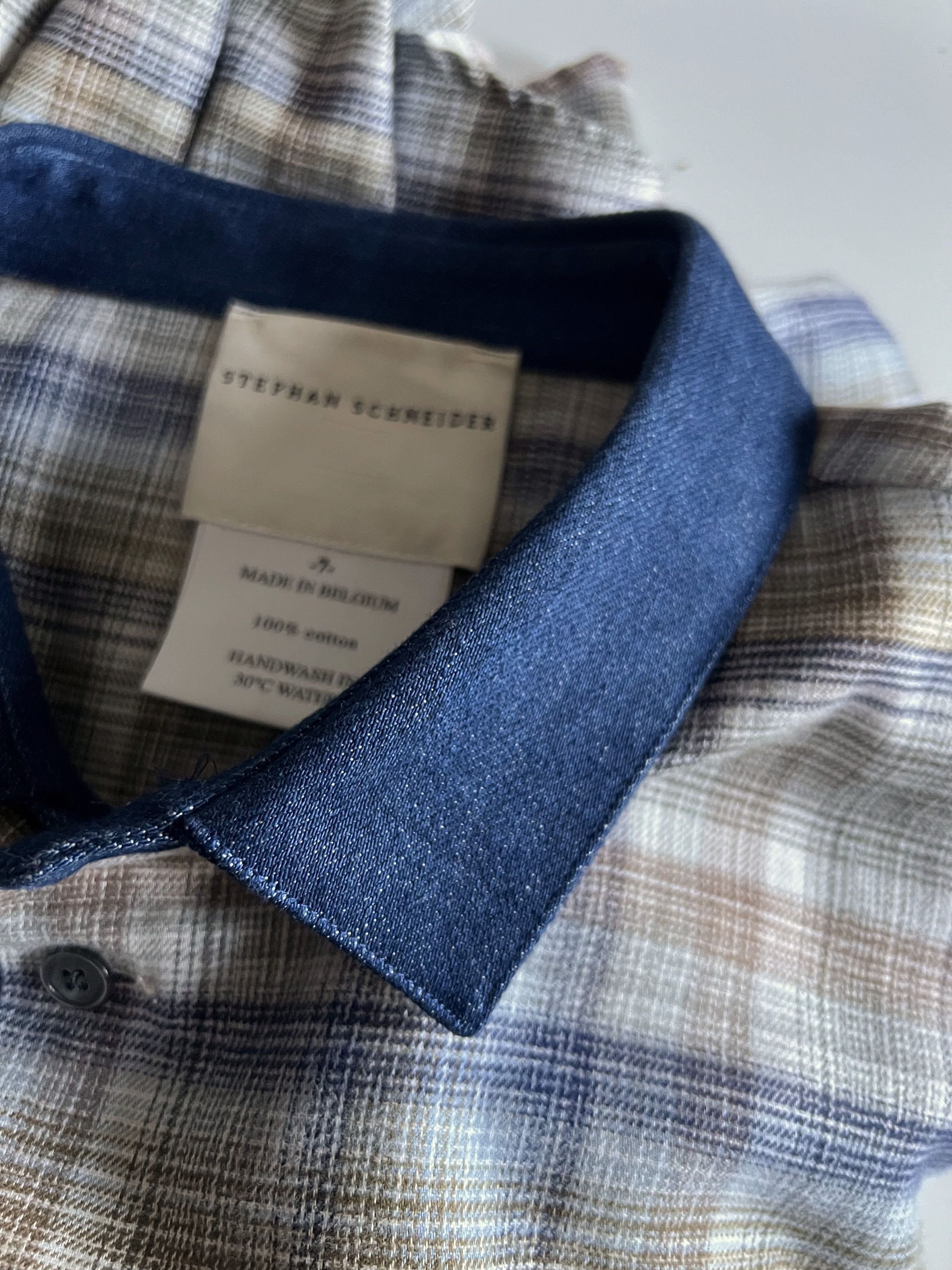 Stephan Schneider Stephan Schneider Plaid Shirt Denim Collar Size 7 L Size US L / EU 52-54 / 3 - 8 Thumbnail