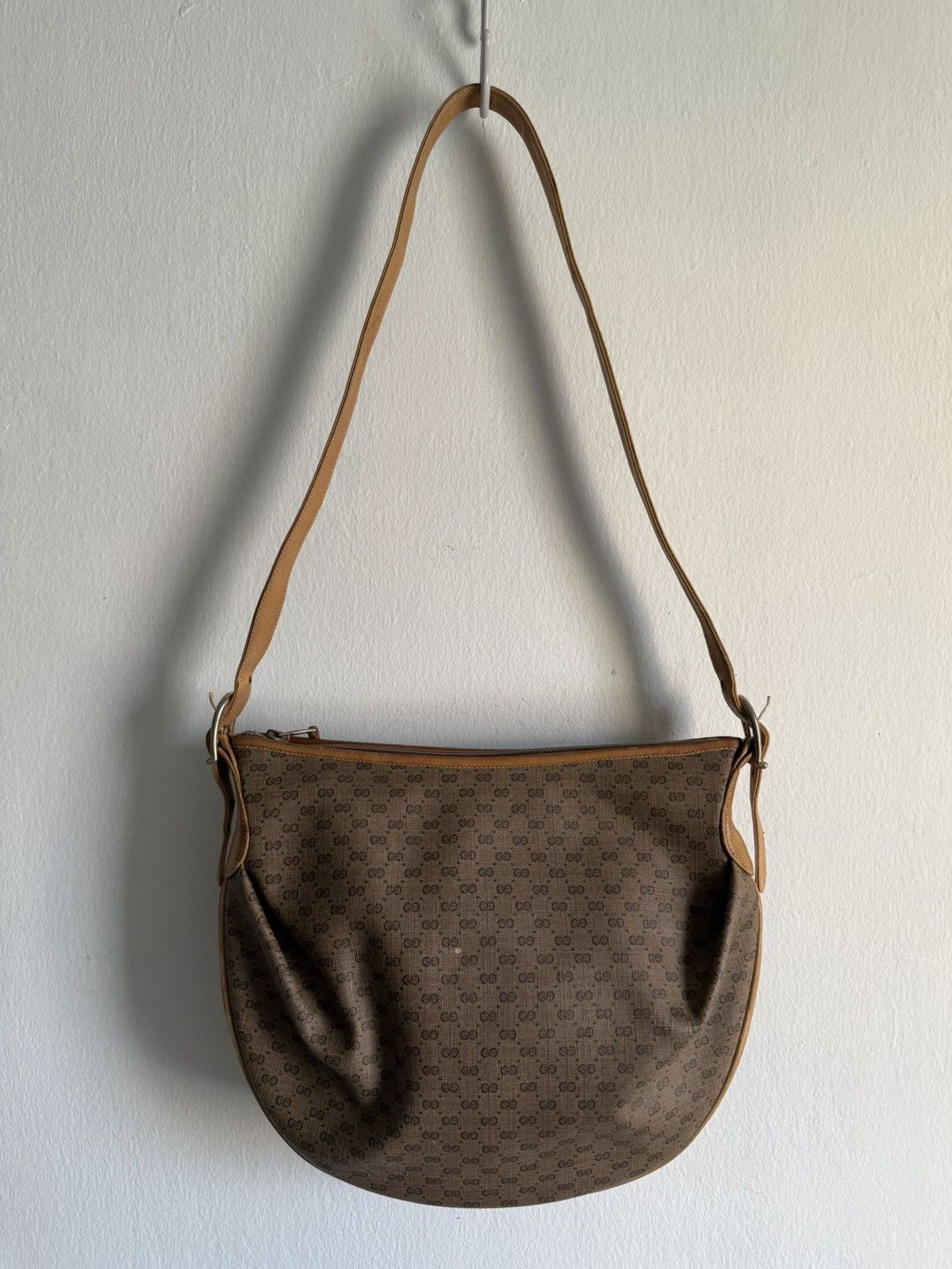Gucci Vintage 90s Gucci Micro GG Supreme shoulder bag in beige PVC Size ONE SIZE - 7 Thumbnail
