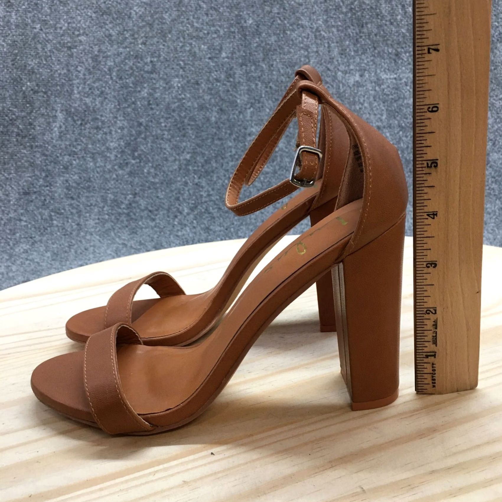 Lulus Lulus Pump Heels Womens 7M Brown Taylor Naked Ankle Strap Slip-On Casual Leather Sandal Size US 7 / IT 37 - 6 Thumbnail