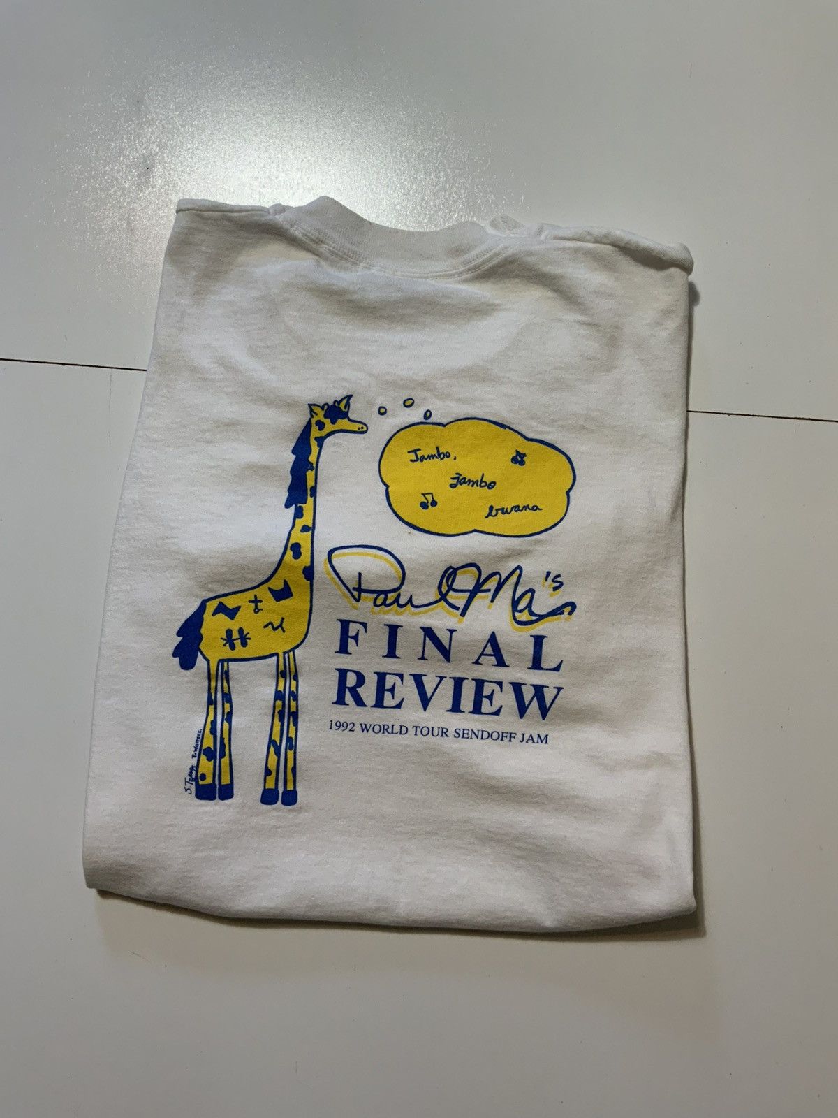 Vintage VTG 1992 Paul Ma’s World Tour Giraffe Single Stitch T-Shirt Size US L / EU 52-54 / 3 - 1 Thumbnail