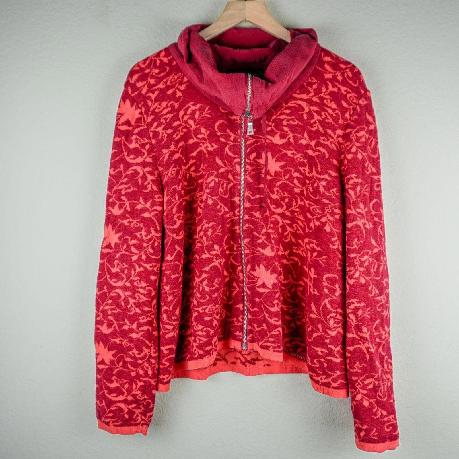 Other Blue Willis Jacket Women's XL Red Life Floral Print Full Zip Size XL / US 12-14 / IT 48-50 - 1 Thumbnail