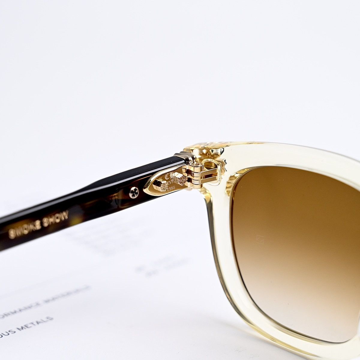 Chrome Hearts CHROME HEARTS SMOKE SHOW PALE ALE - DARK TORTOISE SUNGLASSES Size ONE SIZE - 8 Thumbnail