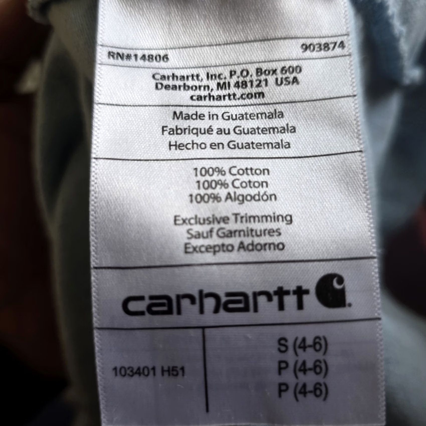 Carhartt Carhartt Women Small Powder Blue Heavyweight Long Sleeve Logo Sleeve Loose Fit T-Shirt Size S / US 4 / IT 40 - 7 Thumbnail