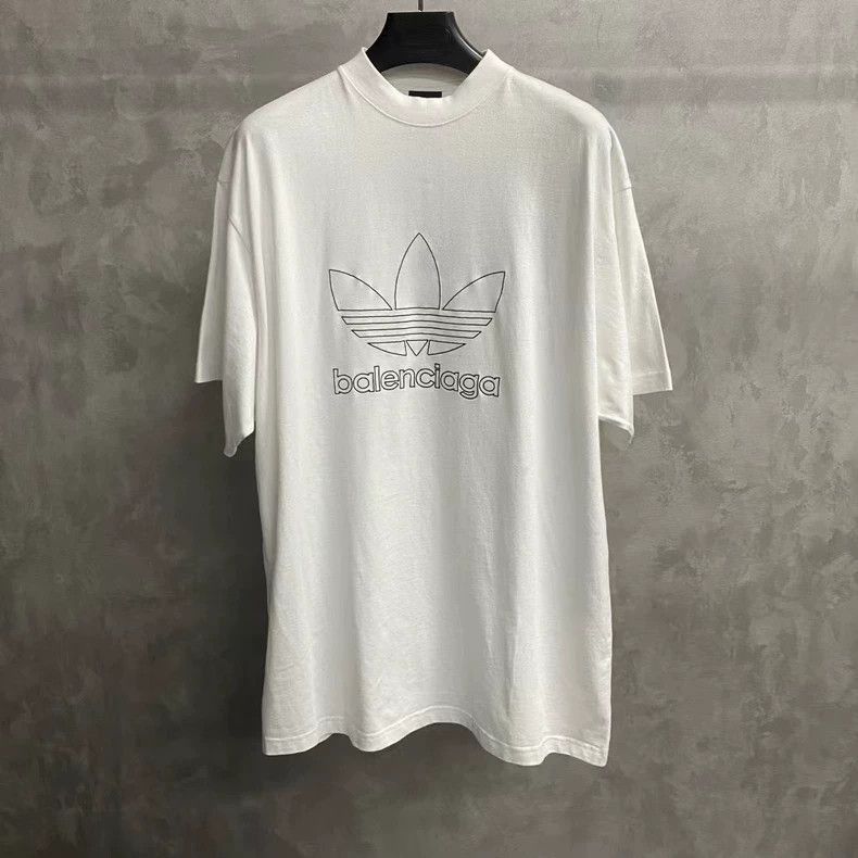 Balenciaga Balenciaga Balenciaga Adidas White Short Sleeve T-Shirt-25 Size US M / EU 48-50 / 2 - 1 Thumbnail