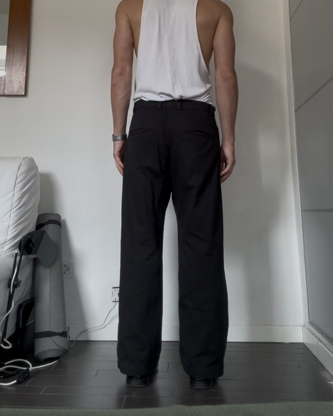 Japanese Brand Japanese Gabardine Pleated Wide-Leg Loose Straight Trousers Size US 32 / EU 48 - 2 Thumbnail