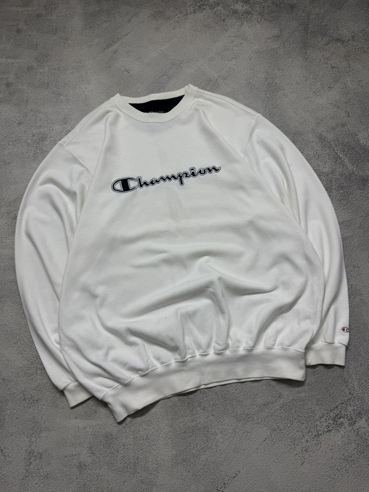Champion Vintage Y2k Champion 🤍 Spell Out Big Logo Sweatshirt 90’s Size US XL / EU 56 / 4 - 4 Thumbnail