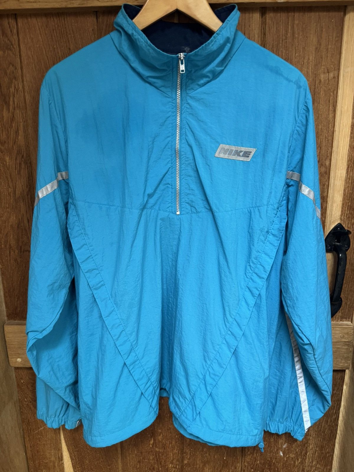 Nike Vintage 90s Nike Reflective Windbreaker Jacket – Blue –Large Size US L / EU 52-54 / 3 - 1 Thumbnail