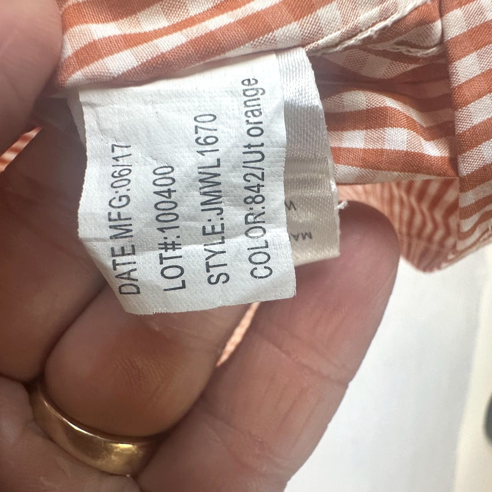 johnnie-O johnnie-O Shirt Mens XL Orange Check Button-Down Performance Size US XL / EU 56 / 4 - 7 Thumbnail