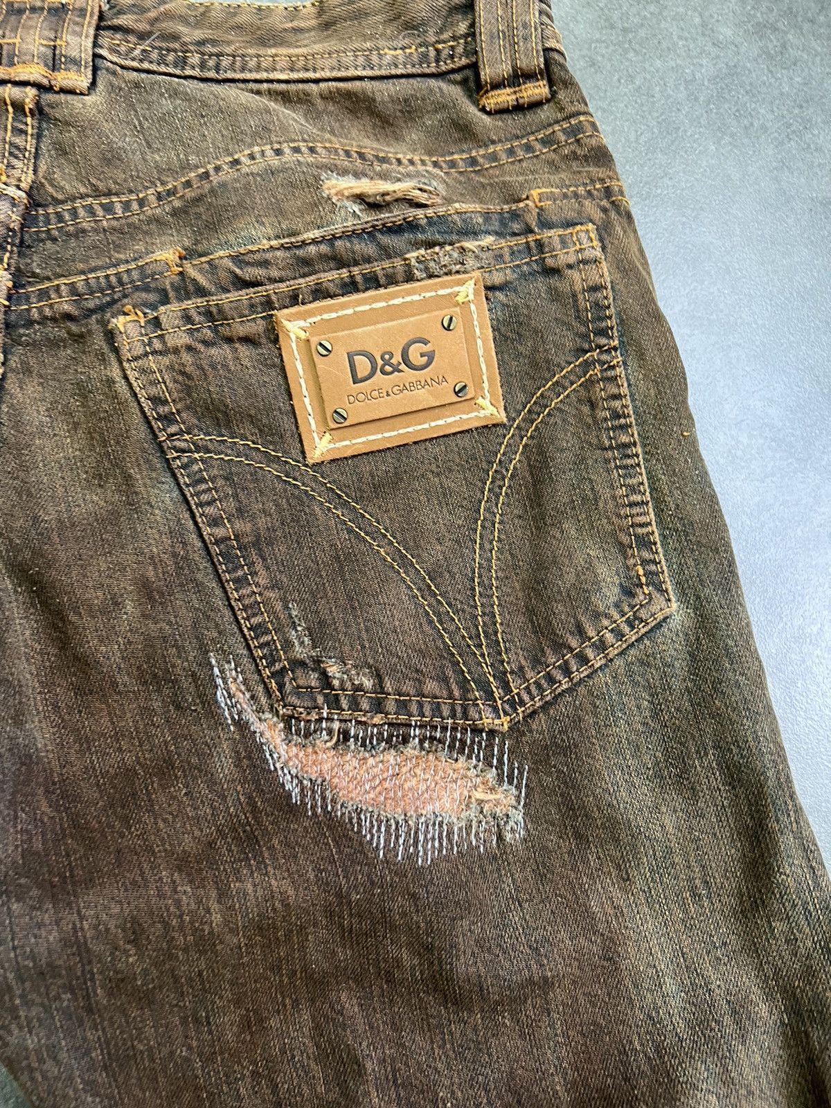 Dolce & Gabbana × Vintage Dolce Gabbana sashiko distressed avant Garde y2k dg jeans Size 30" / US 8 / IT 44 - 6 Thumbnail